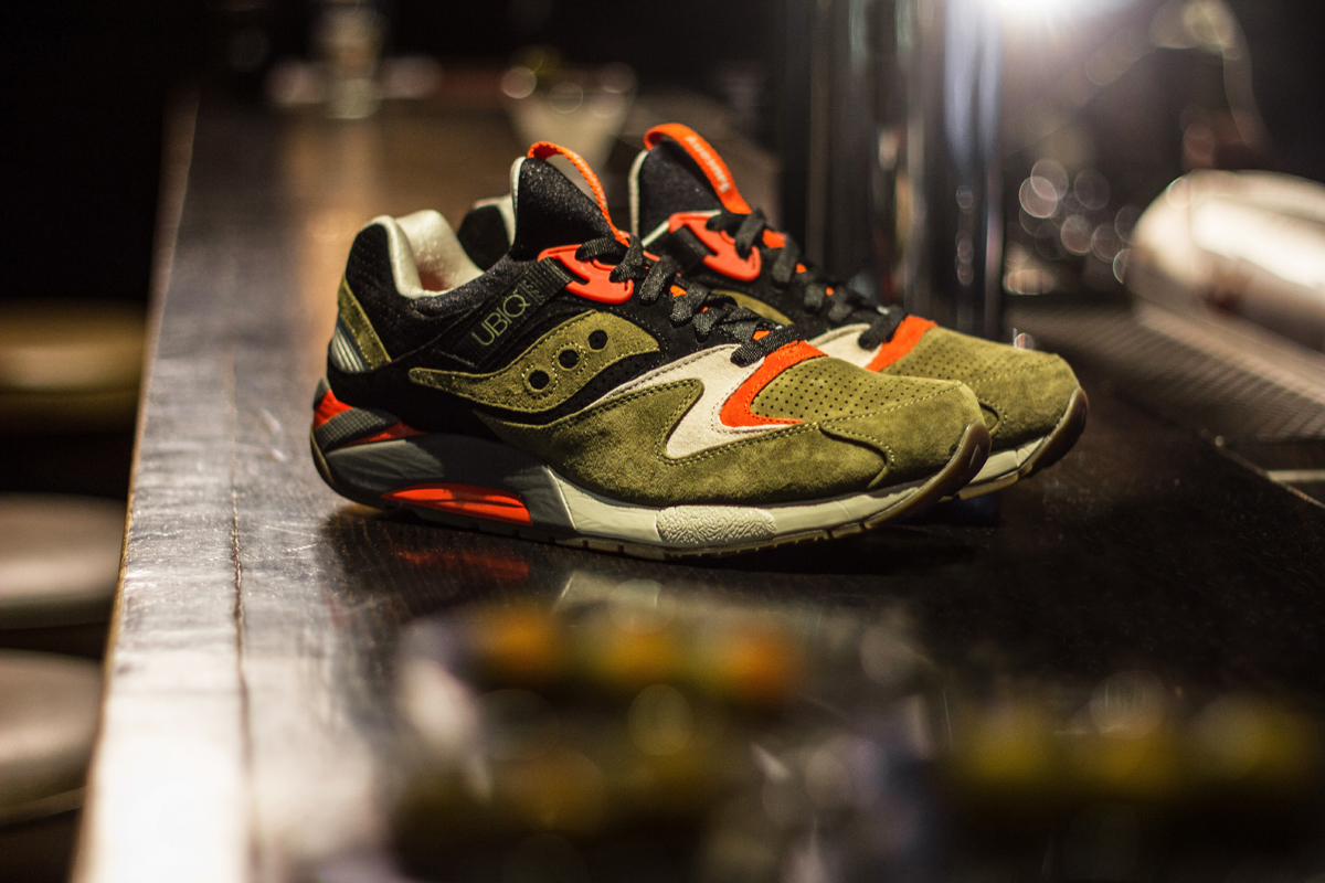 UBIQ x Saucony Grid 9000 "Dirty Martini". 