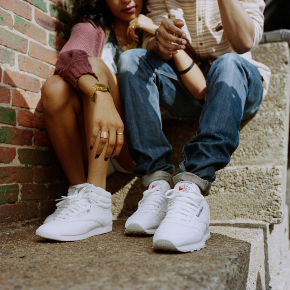 reebok classic white on feet