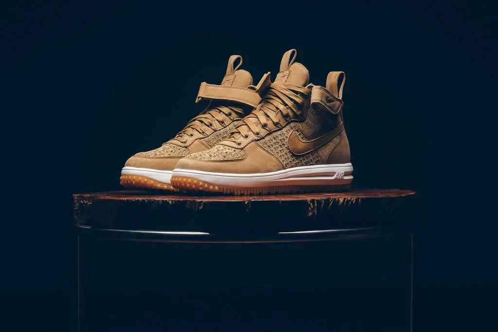 nike lunar force 1 flyknit workboot golden beige