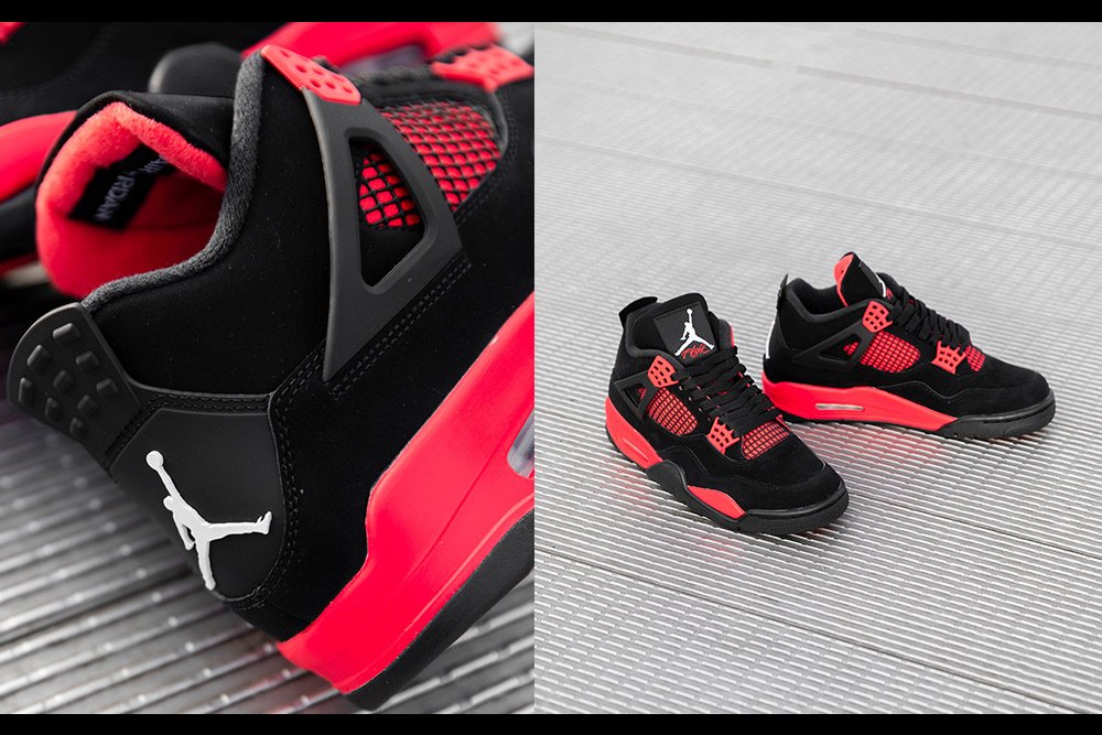 red custom jordan 4