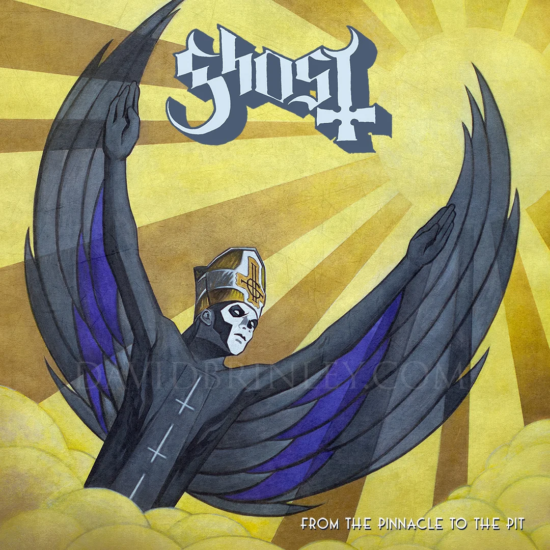 GHOST | From the Pinnacle to the Pit Acrylic on paper and digital Official single cover Loma Vista Recordings