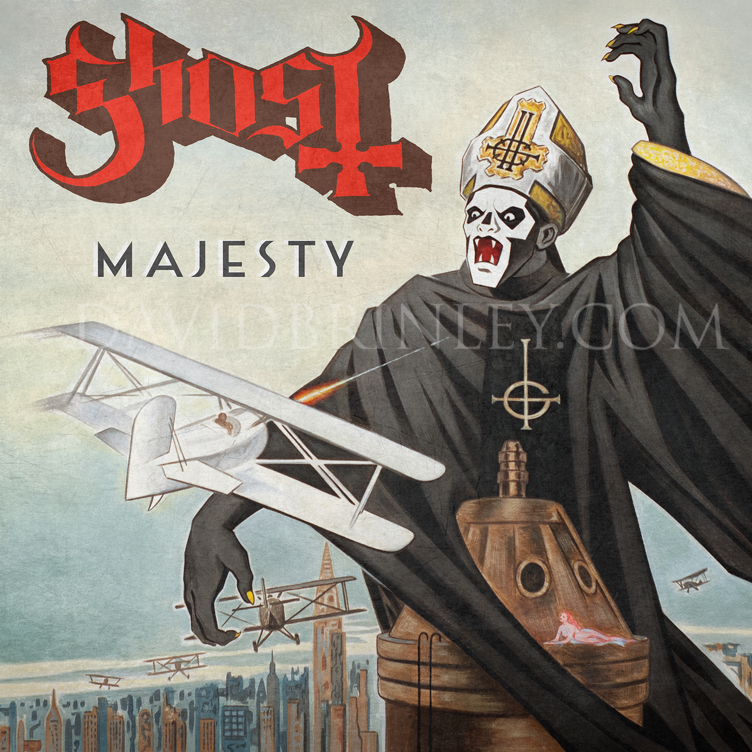   GHOST |&nbsp;Majesty   Acrylic on paper and digital  Official single cover&nbsp;  Loma Vista Recordings    