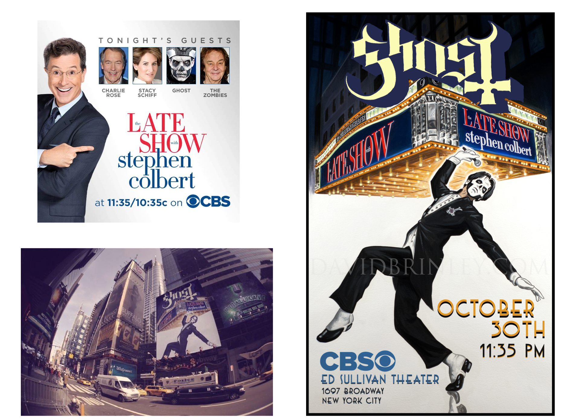 GHOST | Late Show with Stephen Colbert | Halloween 2015 Acrylic on paper and digital Official televison appearance poster