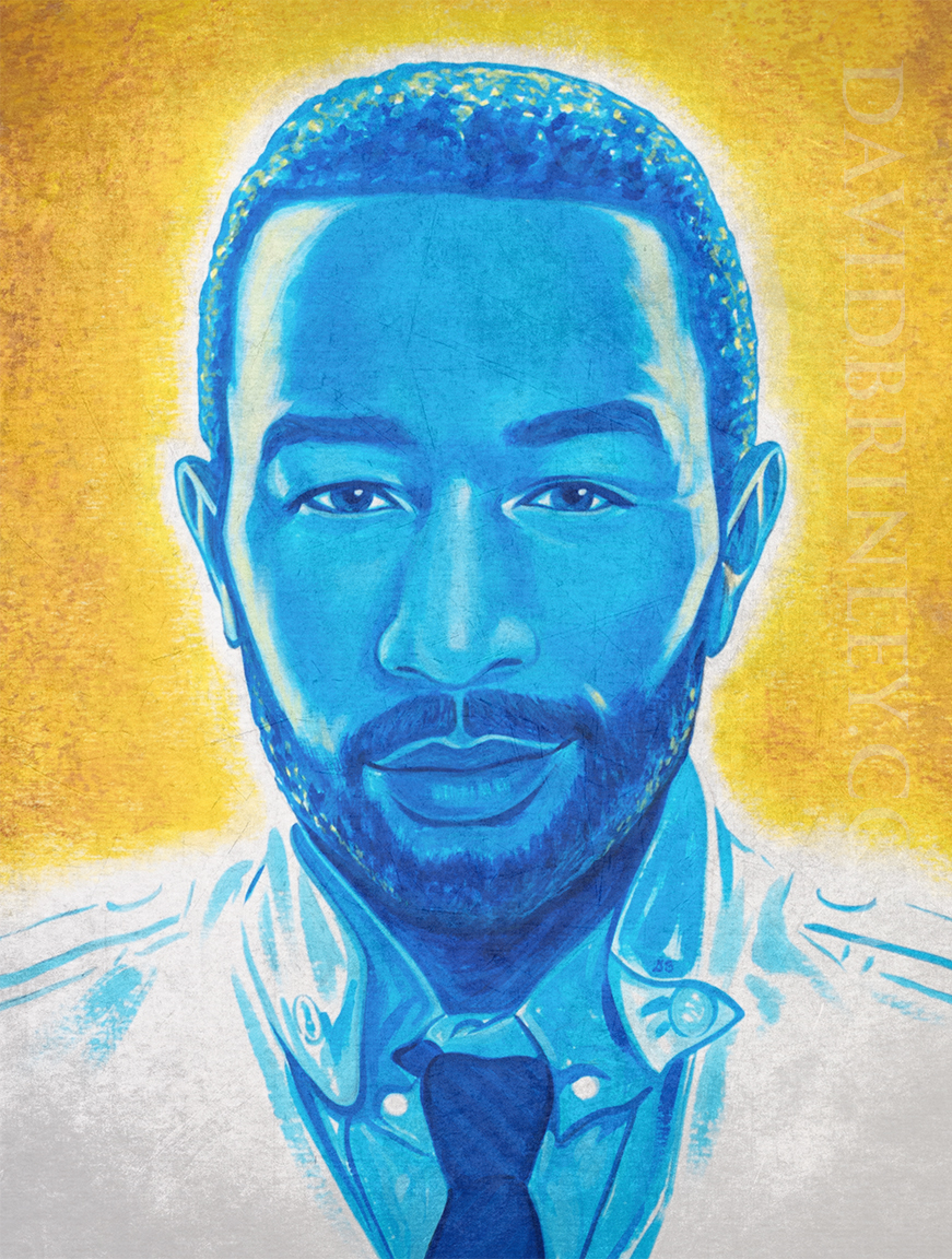 "Glory" | John Legend portrait celebrating his Oscar, Golden Globe, and Grammy awards for Best Original Song