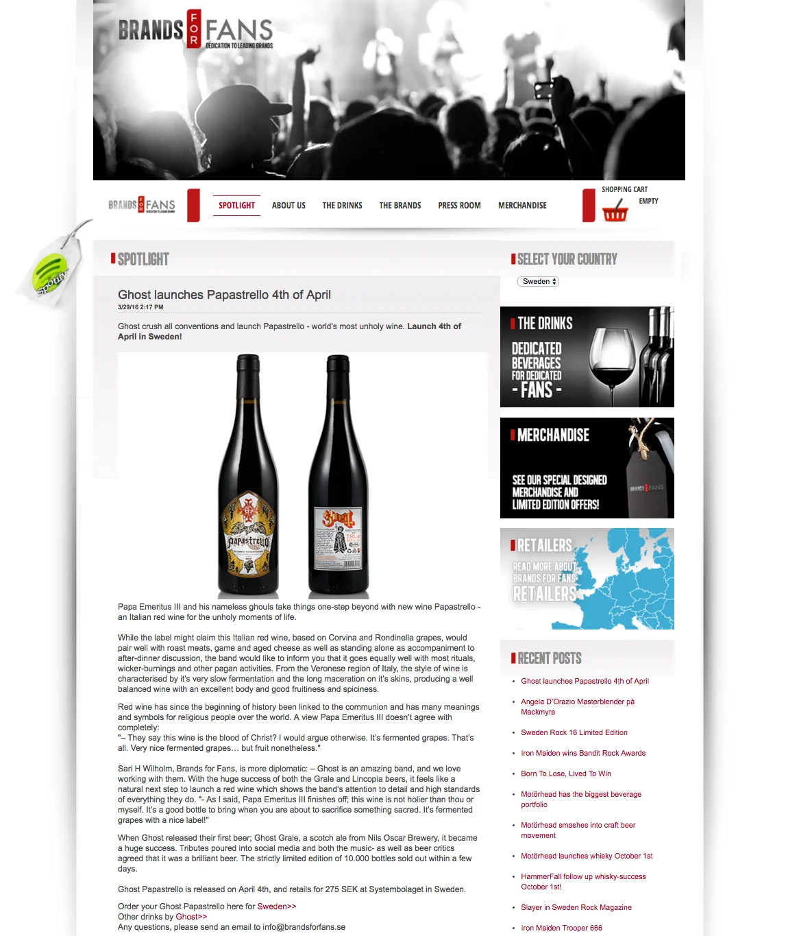 GHOST | Papastrello wine labels Ink on paper and digital Official Brands For Fans (Sweden) launch page 4/4/2016