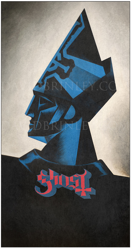  GHOST | 2016 VIP limited edition poster print   Acrylic on paper and digital   Spring 2016 USA tour illustration and design created for exclusive VIP package limited edition poster print.  