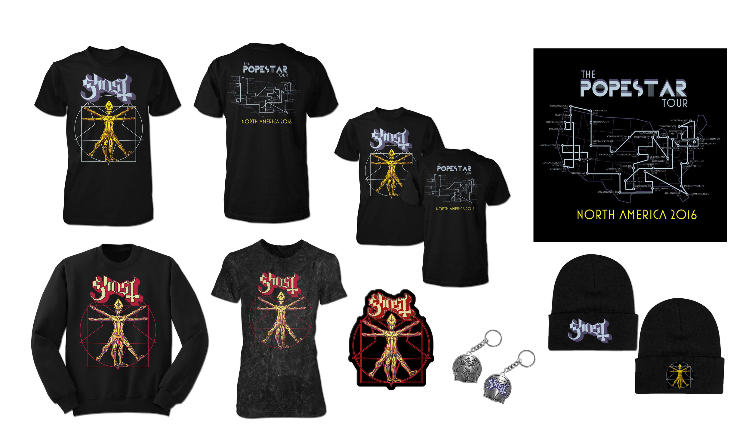   GHOST | Papa Vitruvius    The Popestar Tour 2016   Official band Popestar Tour merch 