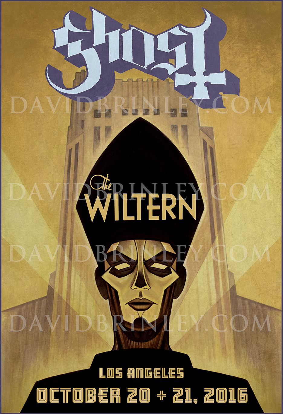   GHOST | The Popestar Tour 2016    Official limited edition 'The Wiltern' litho 13" x 19" poster    Acrylic on paper and digital  