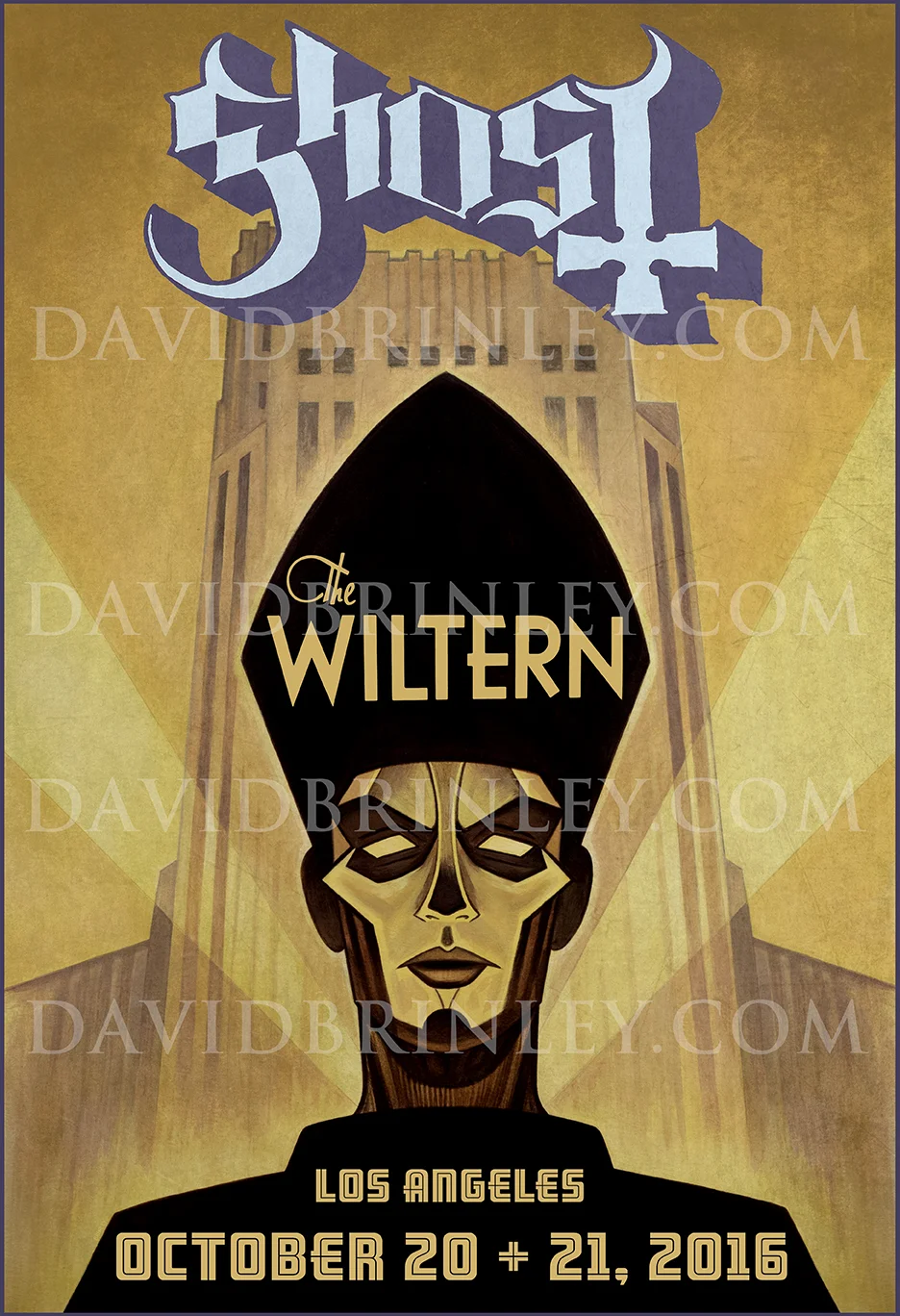 GHOST | The Popestar Tour 2016 Official limited edition 'The Wiltern' litho 13" x 19" poster Acrylic on paper and digital