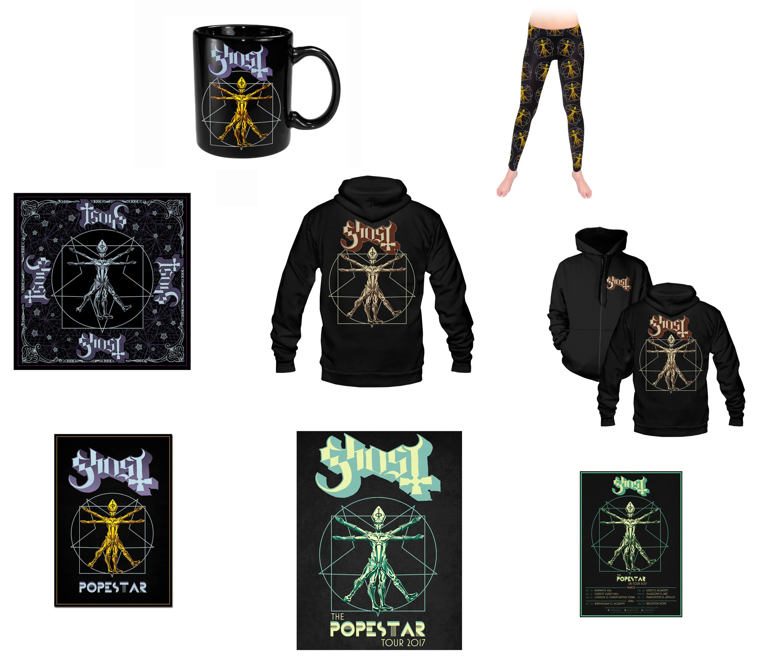 GHOST | Papa Vitruvius The Popestar Tour 2016 / 2017 Official band Popestar Tour merch