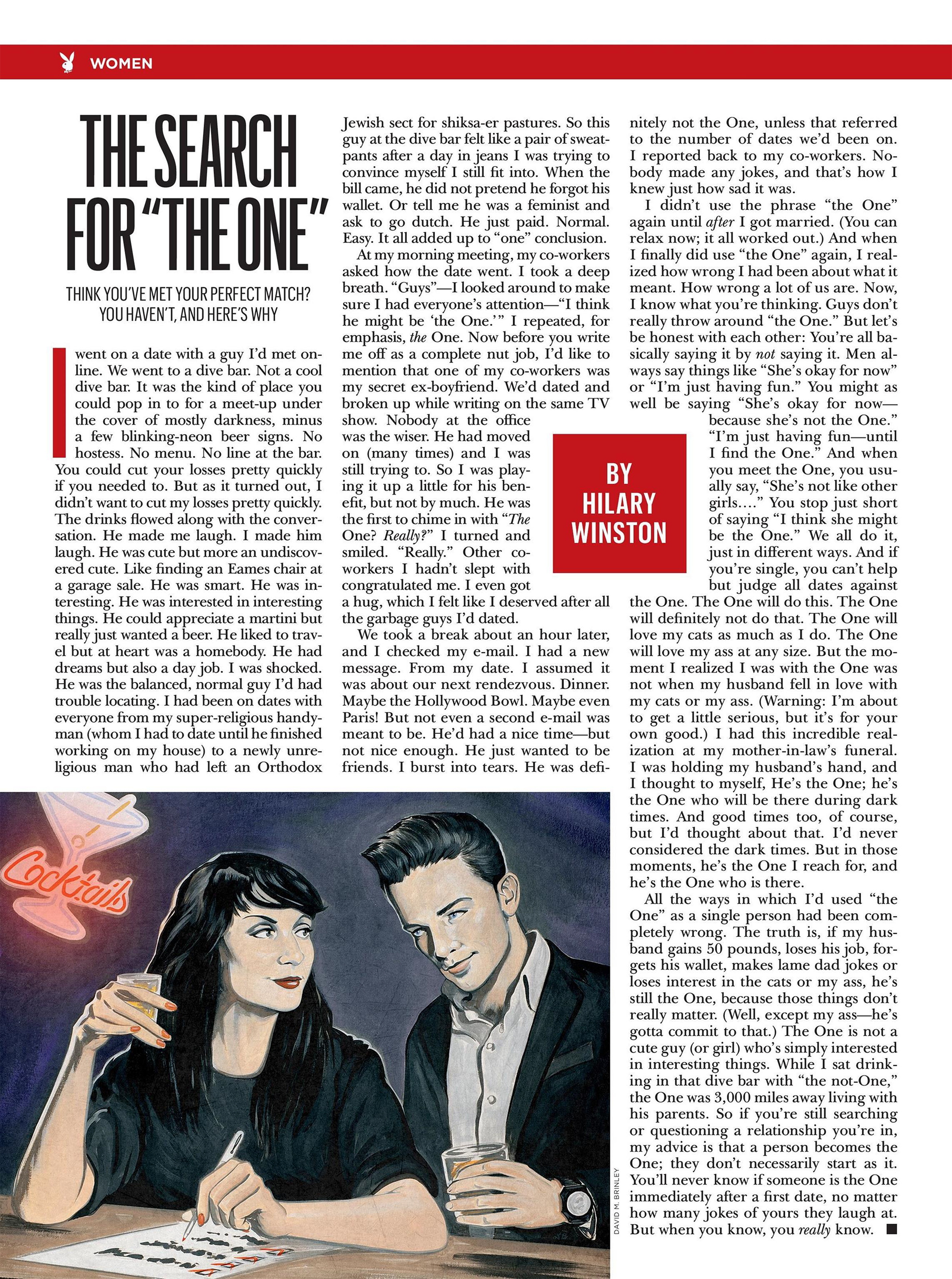   The Search For "The One"&nbsp; | Playboy magazine December 2015 