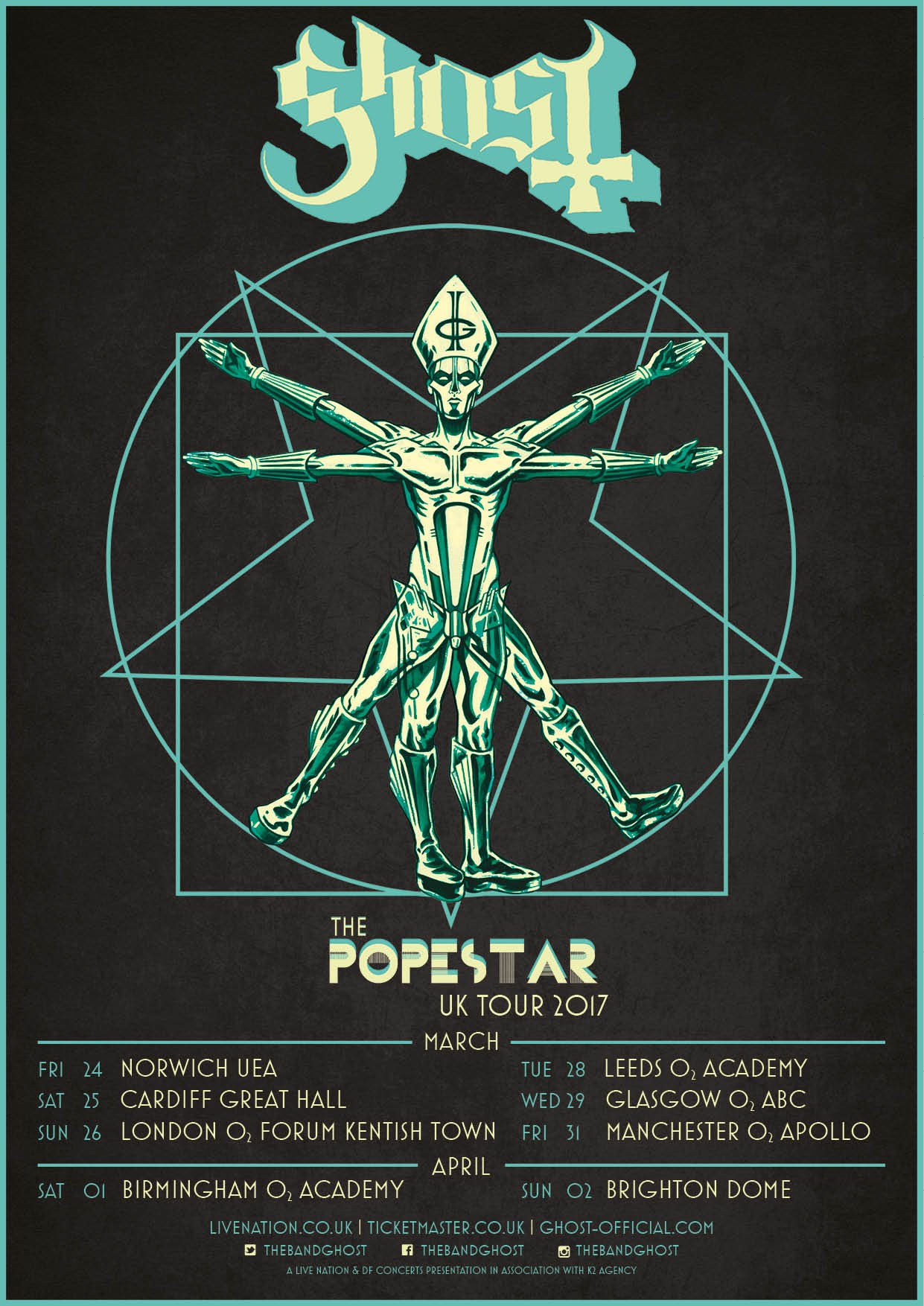   GHOST     The Popestar European Tour 2017   Official Popestar Tour Poster  web admat&nbsp; 