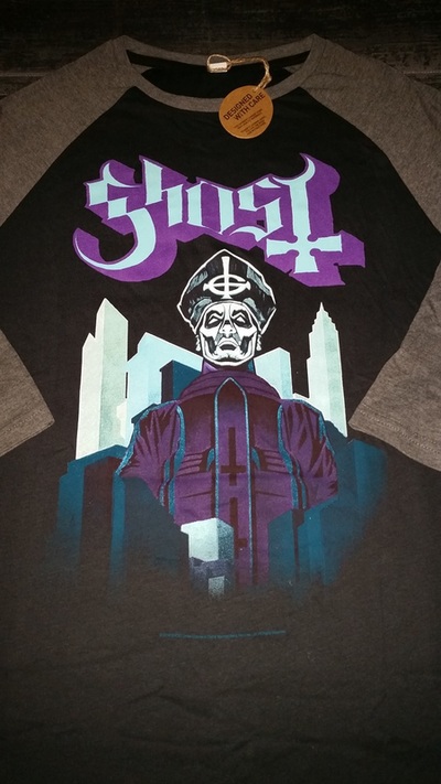   GHOST | Necropolitan    Acrylic on paper and digital   Official Meliora raglan tour T-shirt 