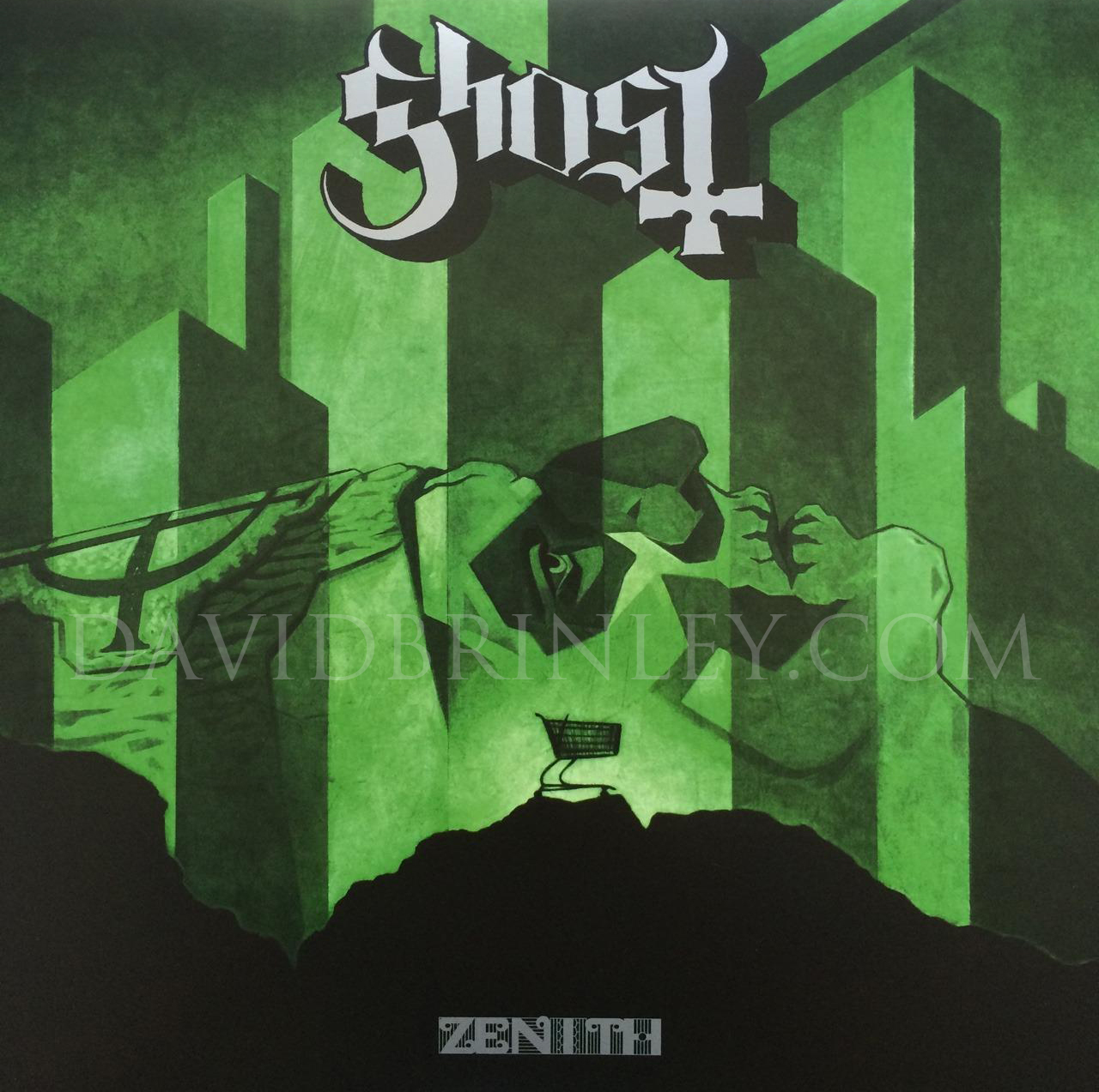   GHOST | Zenith | Meliora limited edition album box set    Acrylic on paper and digital  Official single 10" vinyl cover  Reaktor Recordings Sweden  limited edition of 5000 copies 