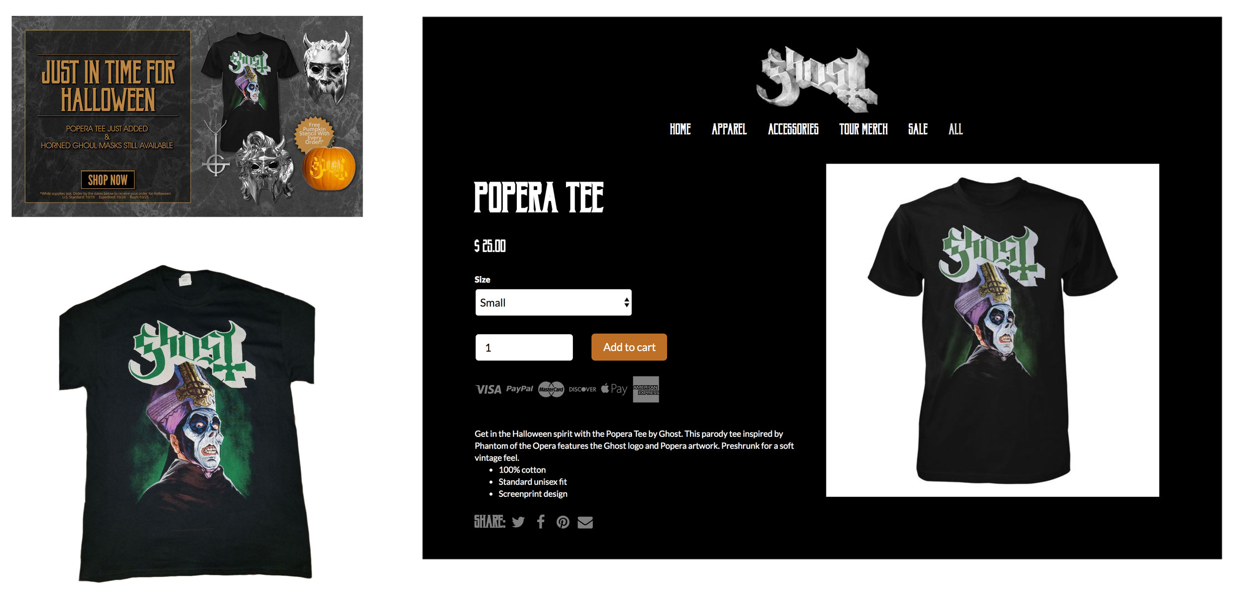   GHOST | Popera t-shirt | 2018 Halloween release  