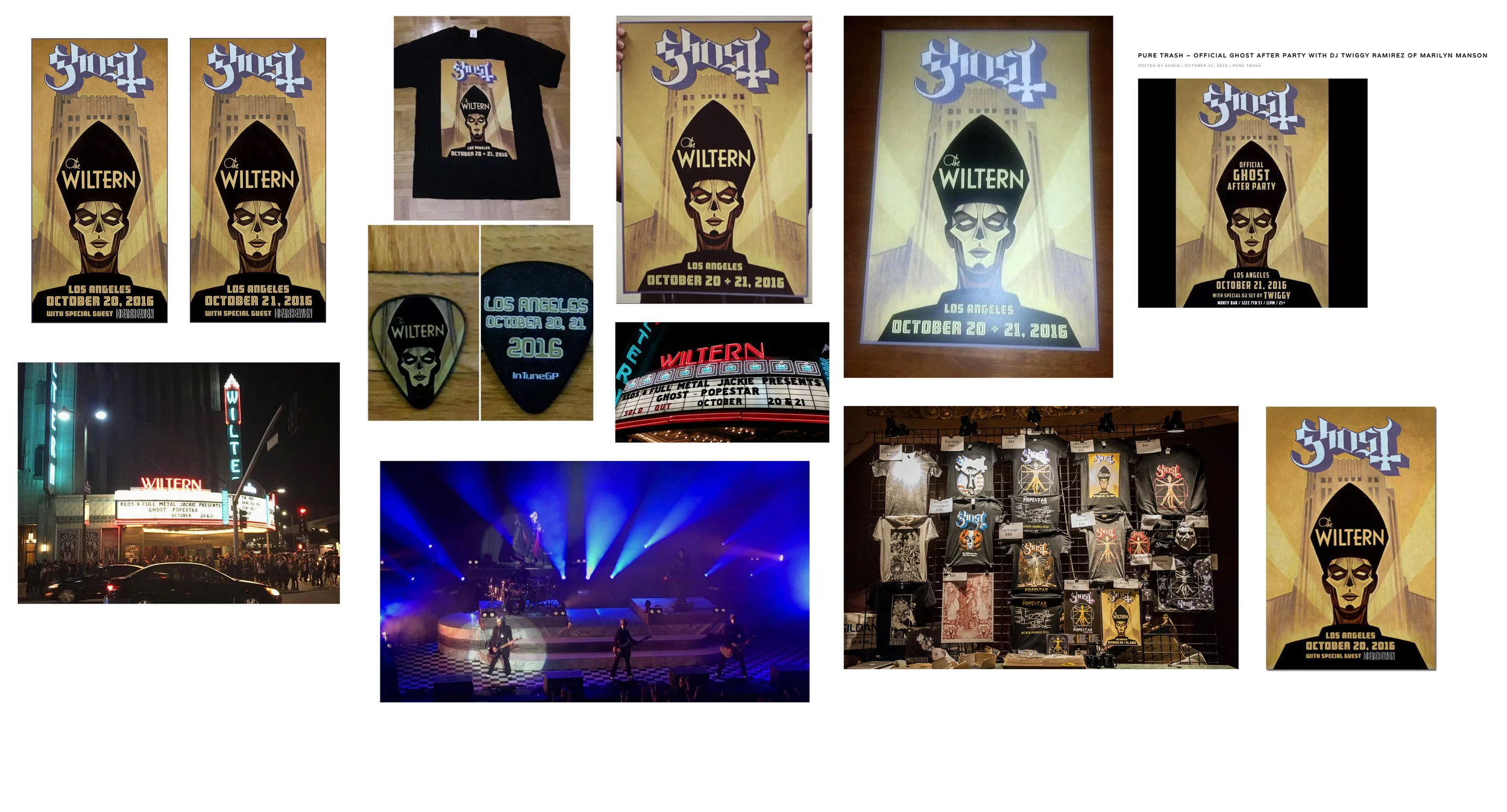 GHOST | The Popestar Tour | Los Angeles 2016 Official limited edition 'The Wiltern' promo Acrylic on paper and digital