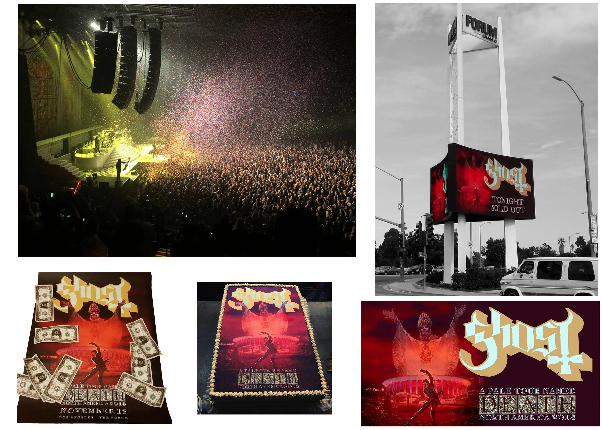 GHOST | Los Angeles Forum | November 16, 2018 Official limited edition concert poster and billboard/marquee graphics