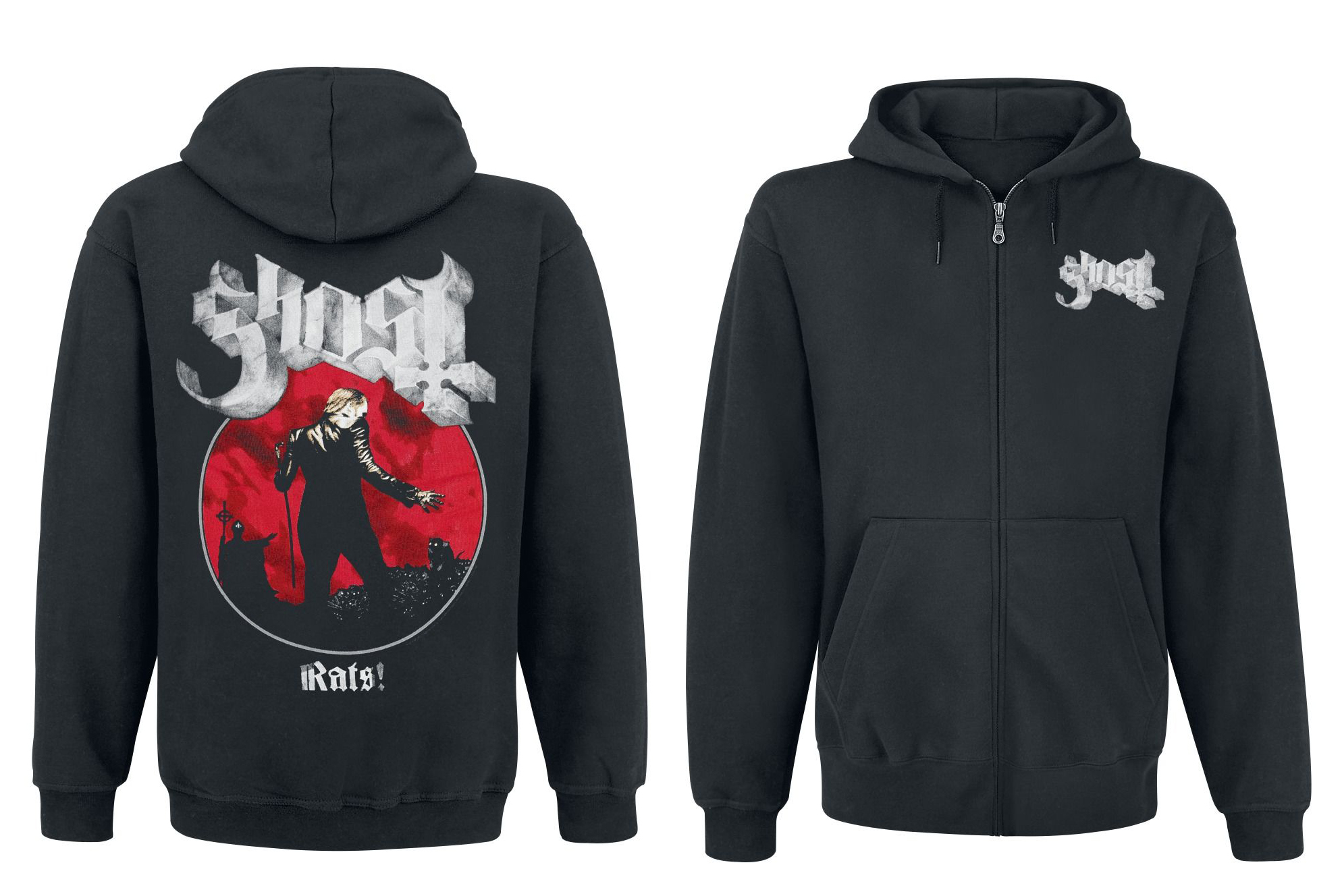   GHOST | Rats! On The Road 2018 admat hoodie    official tour image and marble logo   Acrylic on paper and digital 