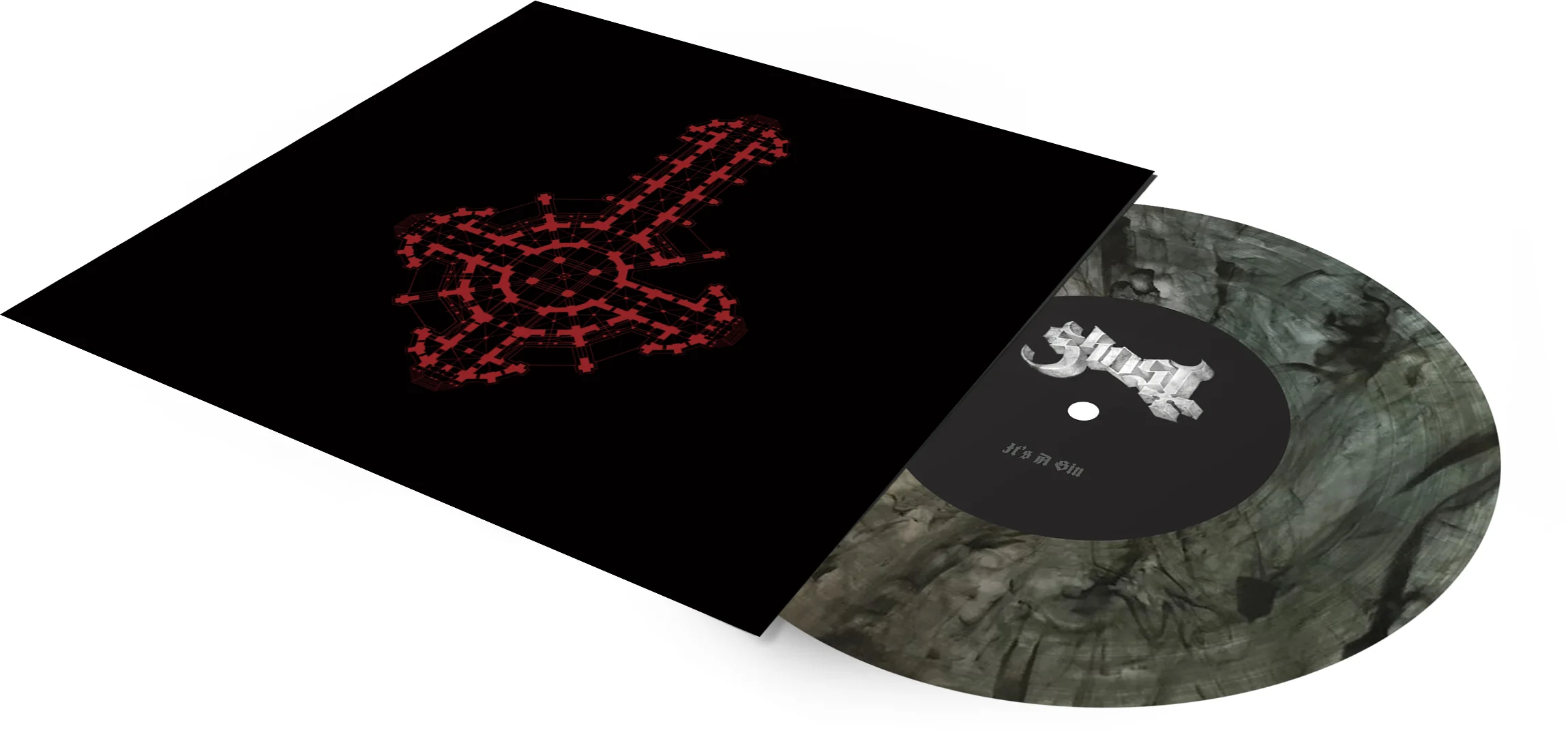 GHOST | Prequelle deluxe LP | marble logo 7” single "It's A Sin" / "Avalanche" cover songs Acrylic on paper and digital