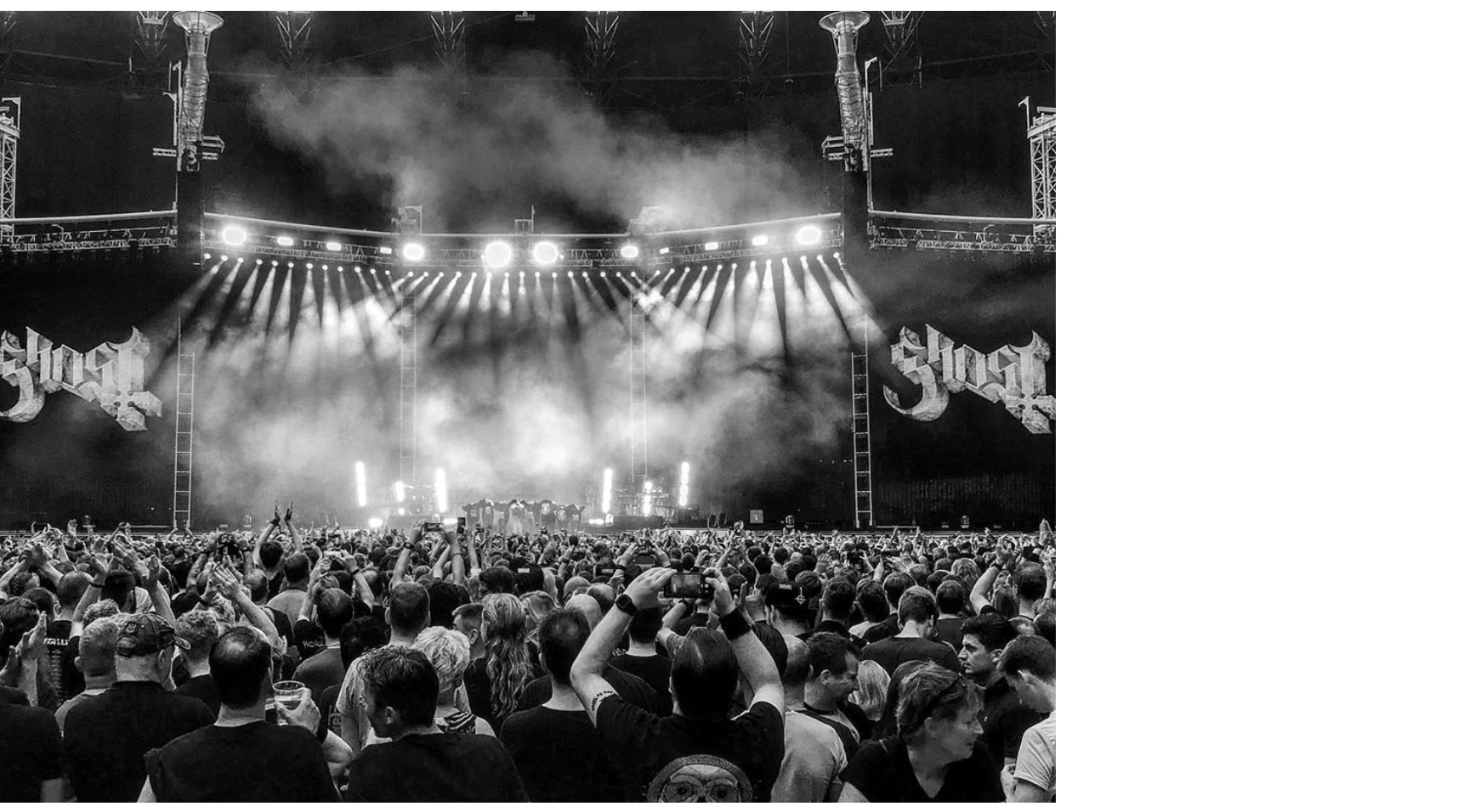 GHOST | marble logo stage projection Metallica Worldwired European Summer Tour 2019 (GHOST opening band)