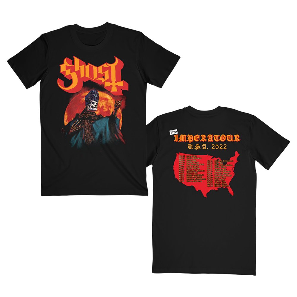   GHOST |  Hunter’s Moon   |  PRE-IMPERATOUR tour shirt art | USA 2022   