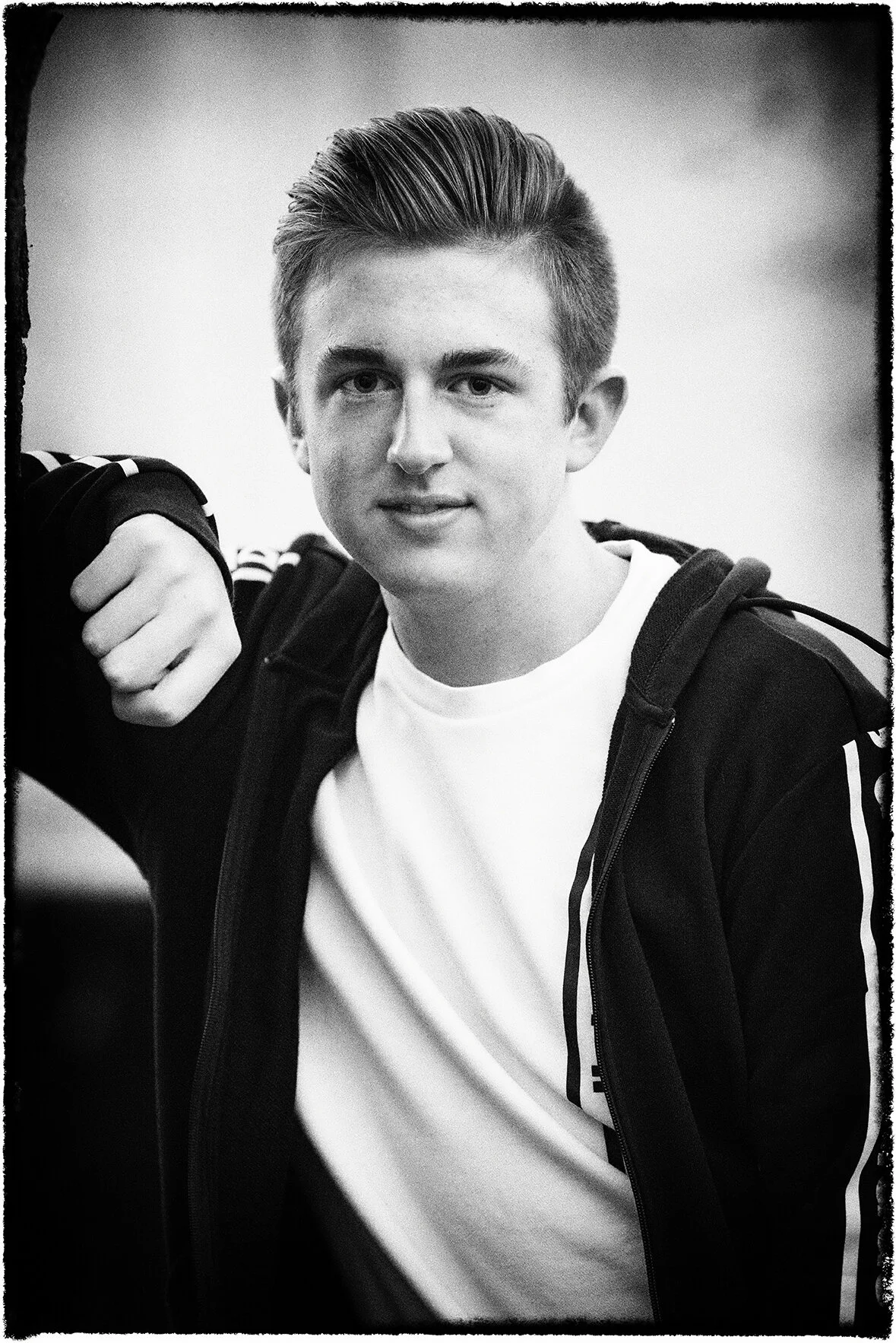  Black and white senior photo Ohio   