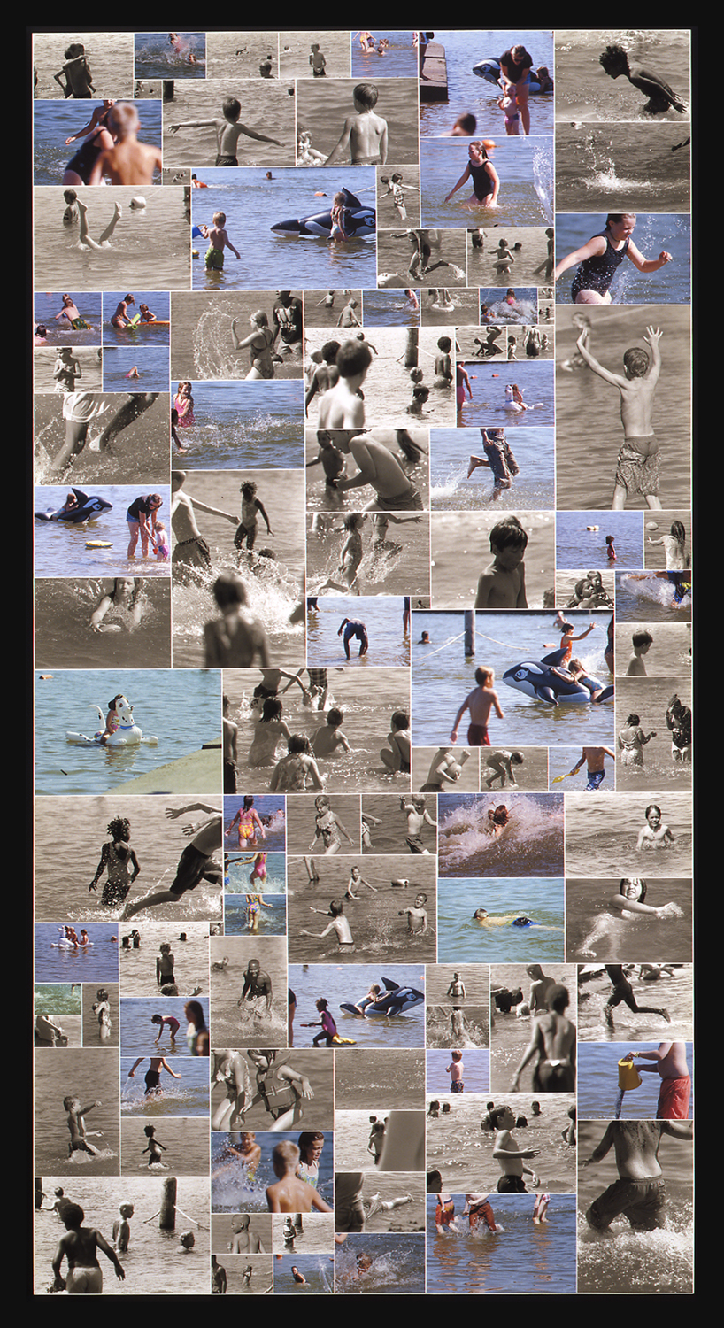 Encyclopedic Pictures (Kids in Summer), 2002, Photocollage (unique, archival ink jet prints on panel), 95.5 x 51.5 Inches