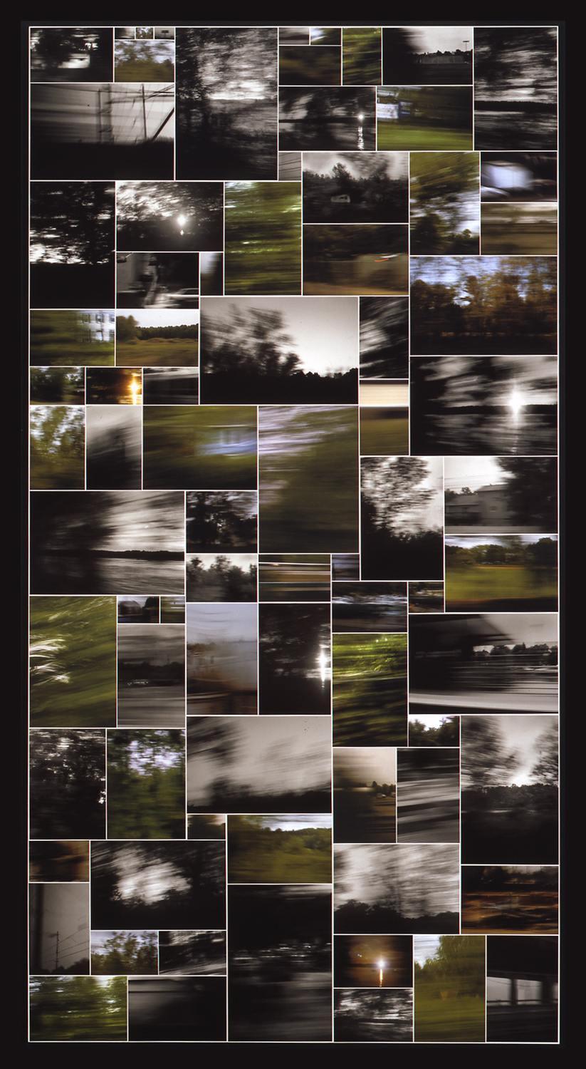 Encyclopedic Pictures (Train), 2002, Photocollage (unique archival ink jet prints on panel), 95.5 x 51.5 Inches