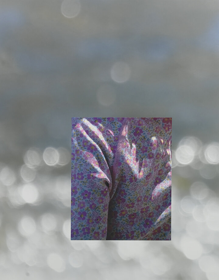 Floral Swimsuit / Blow Up, 2019, 2 Archival Inkjet Prints Layered, 50" x 40" 