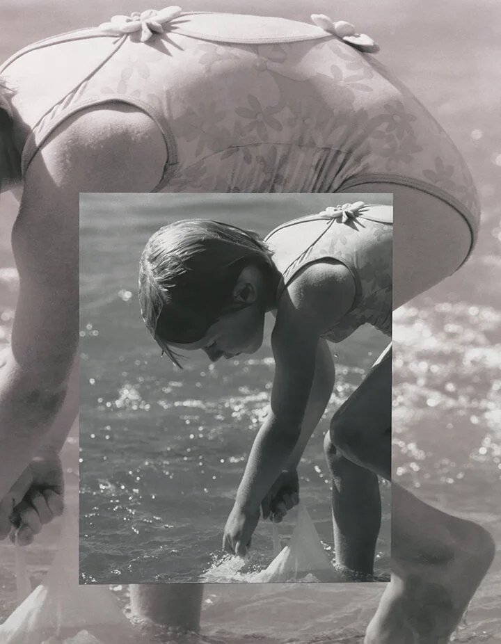 Girl with Plastic Bag / Blow Up, 2019, 2 Archival Inkjet Prints Layered, 50" x 40"  