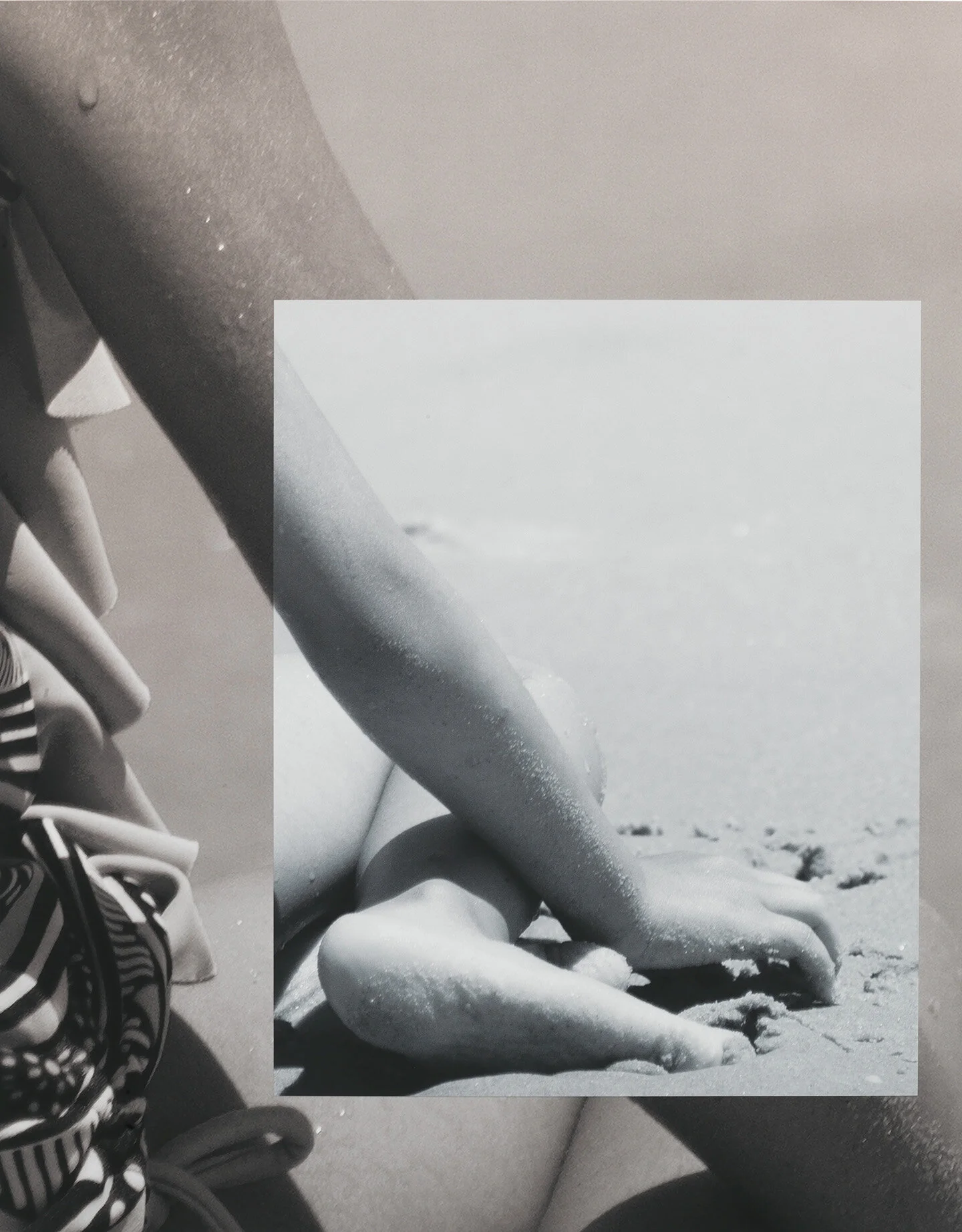 Hand on Foot / Blow Up, 2019, 2 Archival Inkjet Prints Layered, 50" x 40"  