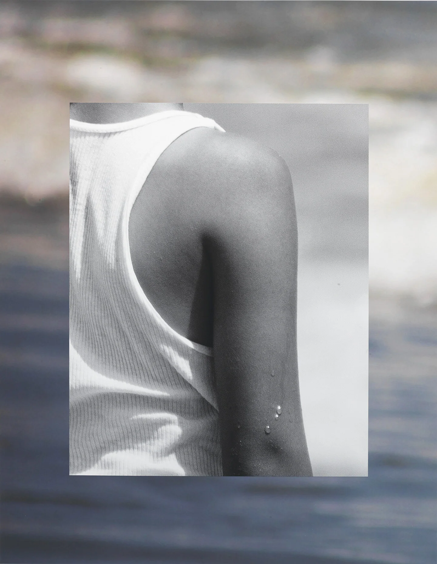 White Tank Top / Blow Up, 2019, 2 Archival Inkjet Prints Layered, 50" x 40" 