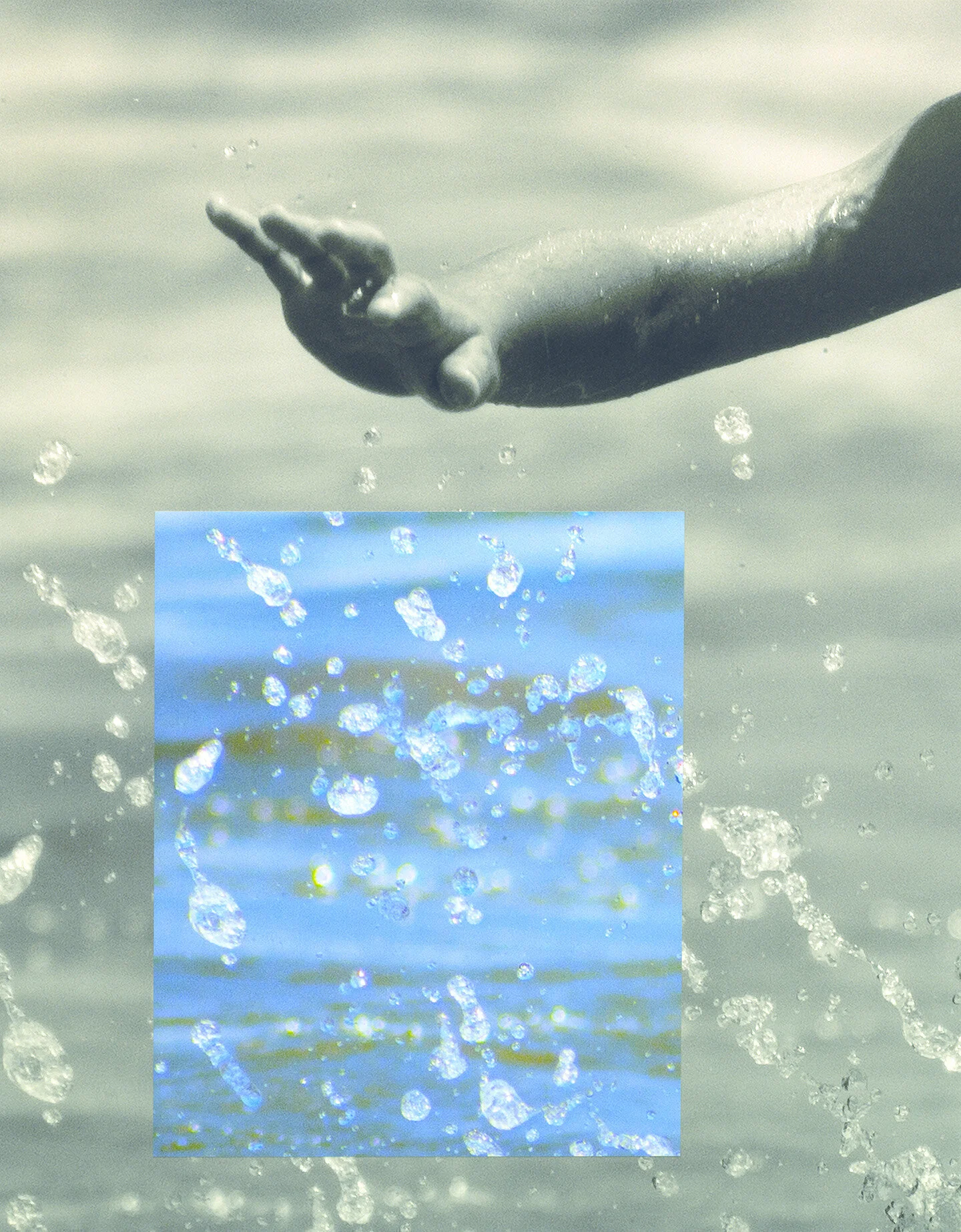 Blow Up / Splashing Girl, 2019, 2 Archival Inkjet Prints Layered, 50" x 40" 