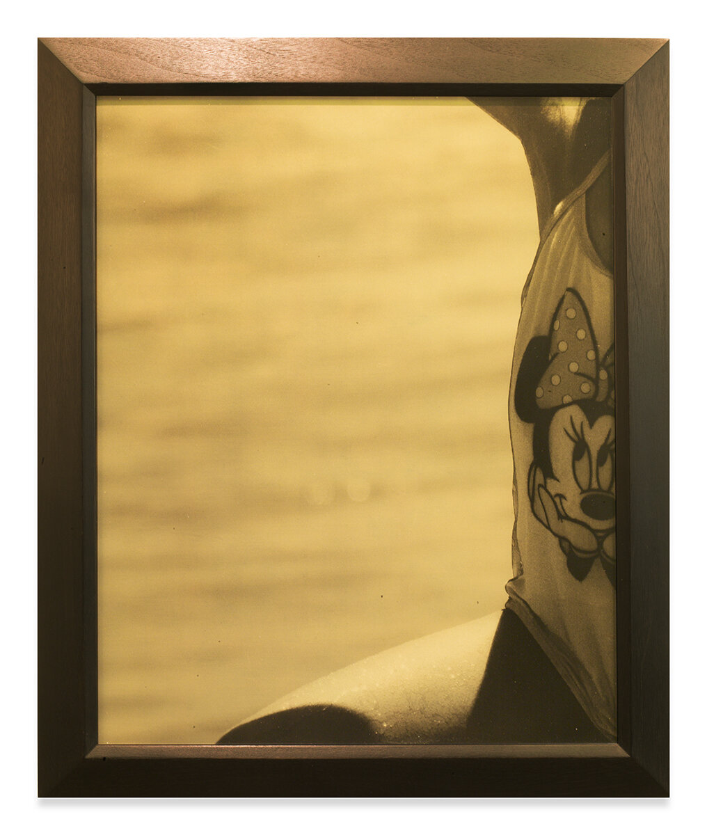  Goldtones / Minnie Mouse, 2021, Plexiglass with 24 carat gold leaf, 23.5" x 19.5"   