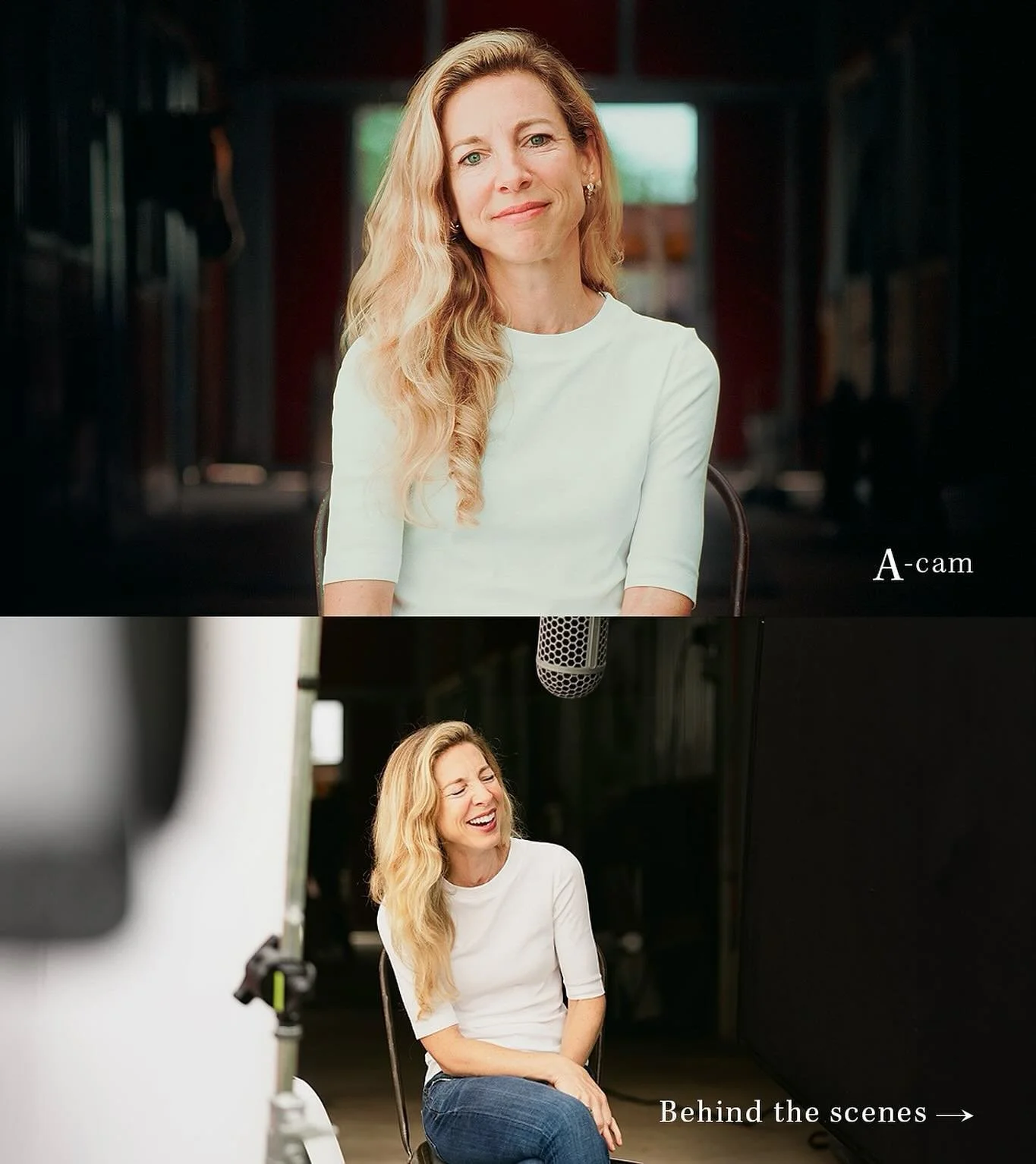 *Swipe right to see Behind the Scenes.

Shot on Canon C300 iii, equipped with Angenieux Optimo Style 30-76 lens.

Key Light: (2) Aputure 600d Pro + Fresnels, shooting through a 6x6 artificial silk.

Overhead Diffusion: 10x10 Artificial Silk 1.25 stop