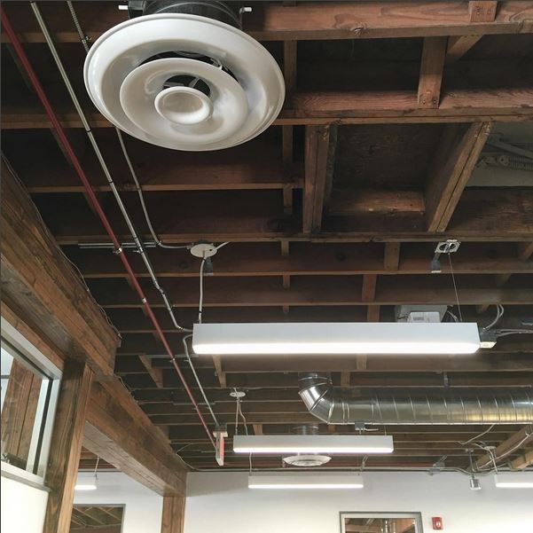 I spend a fair amount of time looking up...A ceiling shot from our just-completed Escondido high school counseling center. #greatclients #adaptivereuse #exposedceiling #ceiling #kbarch #kristibyersarchitect #architecture #lights #ol