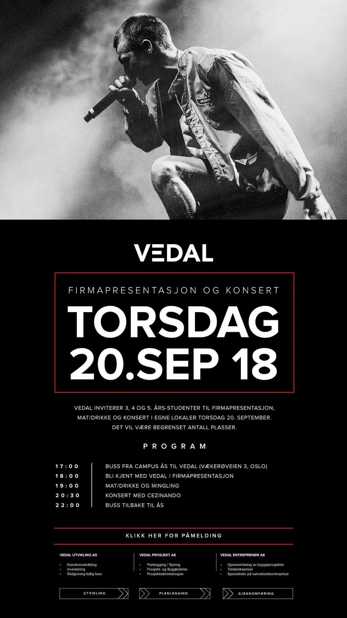 Vedal: Firmapresentasjon og konsert med Cezinando
