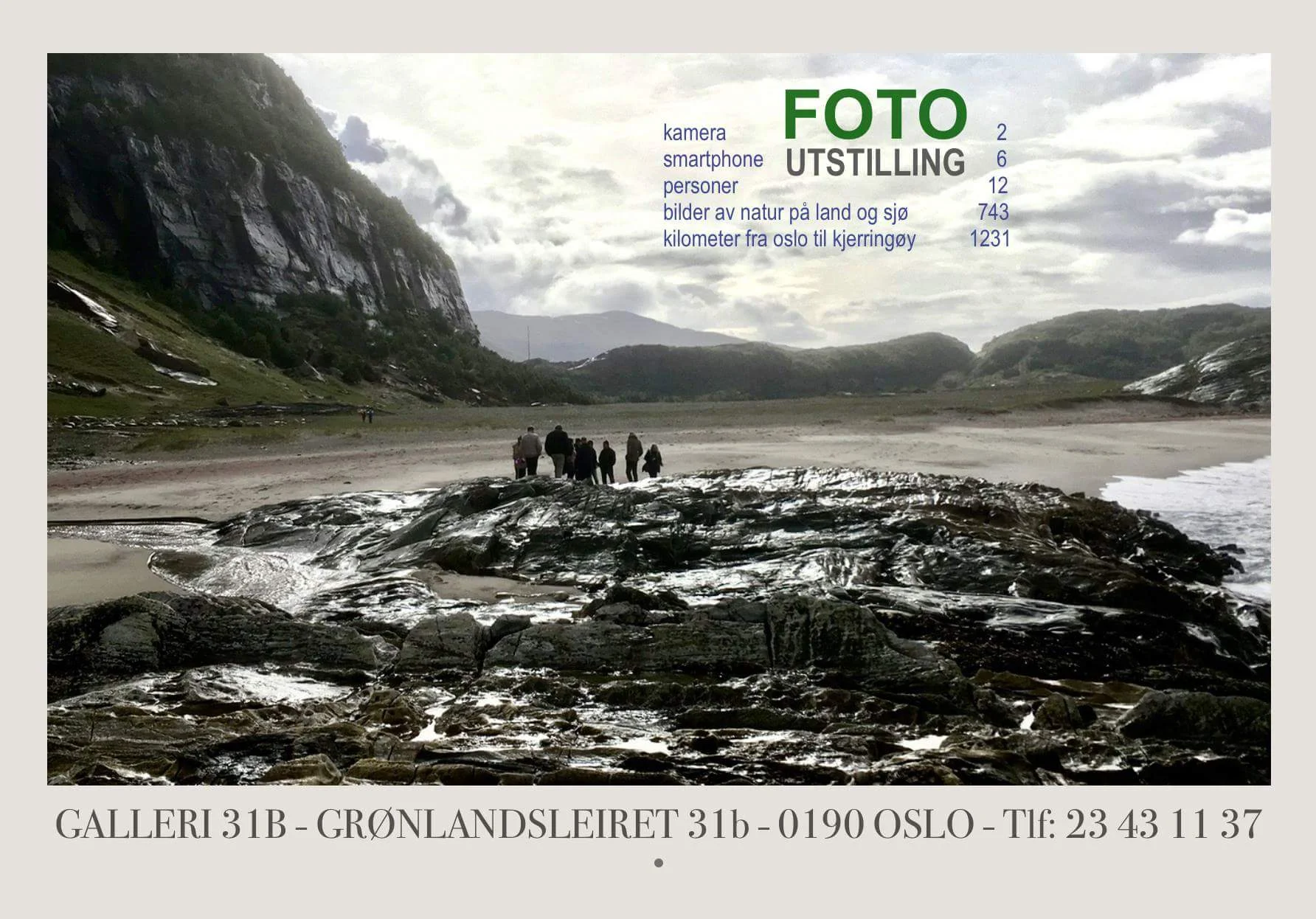 Vernissage - 3 kvinner, 9 menn, 2 kamera og 6 smartphone nordpå.