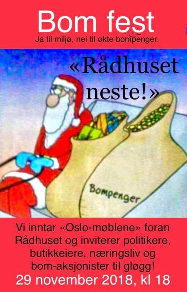 Ja til miljø, nei til økte bompenger, inviterer til bomfest!