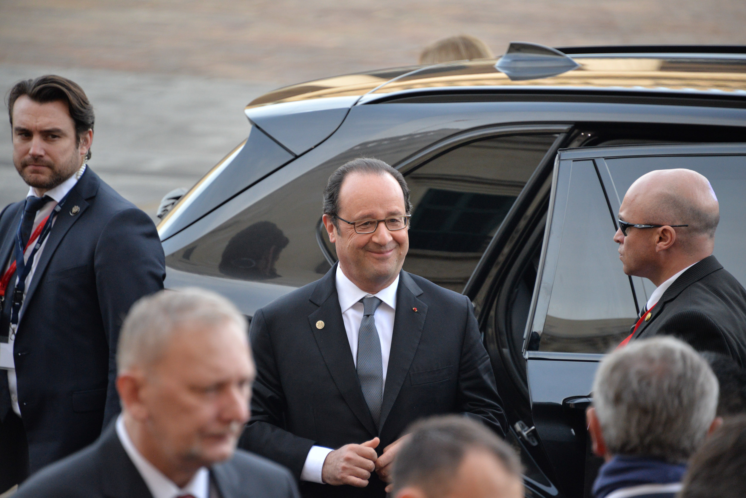  French President François Hollande arrives at a summit of the European Council in Valletta, Malta, Friday, Feb. 3, 2017. A continued flow of migrants from the Middle East and Africa is pressuring the European Council to act with some calling for coo
