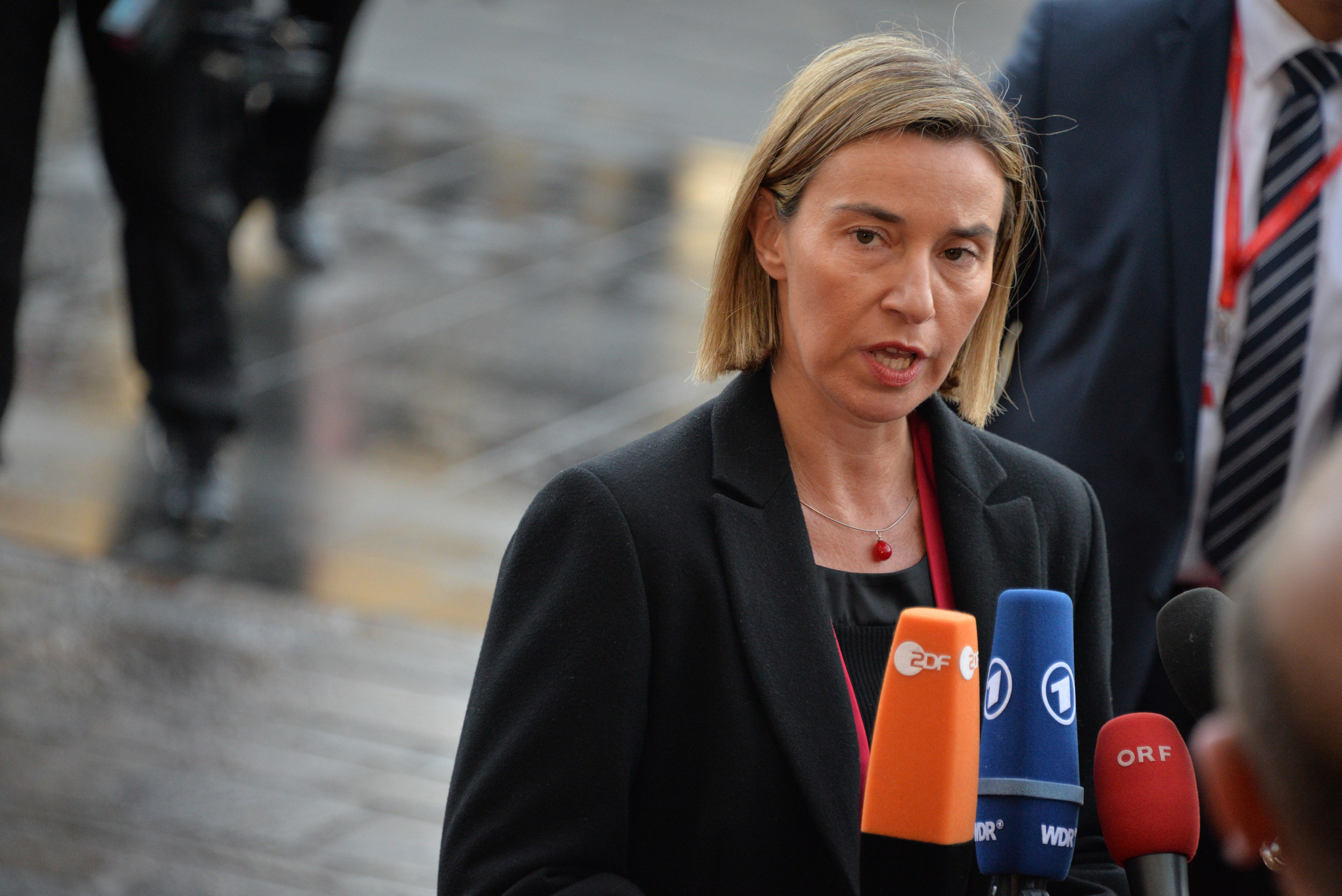  High Representative for Foreign Affairs and Securoty Policy Federica Mogherini arrives at a summit of the European Council in Valletta, Malta, Friday, Feb. 3, 2017. A continued flow of migrants from the Middle East and Africa is pressuring the Europ