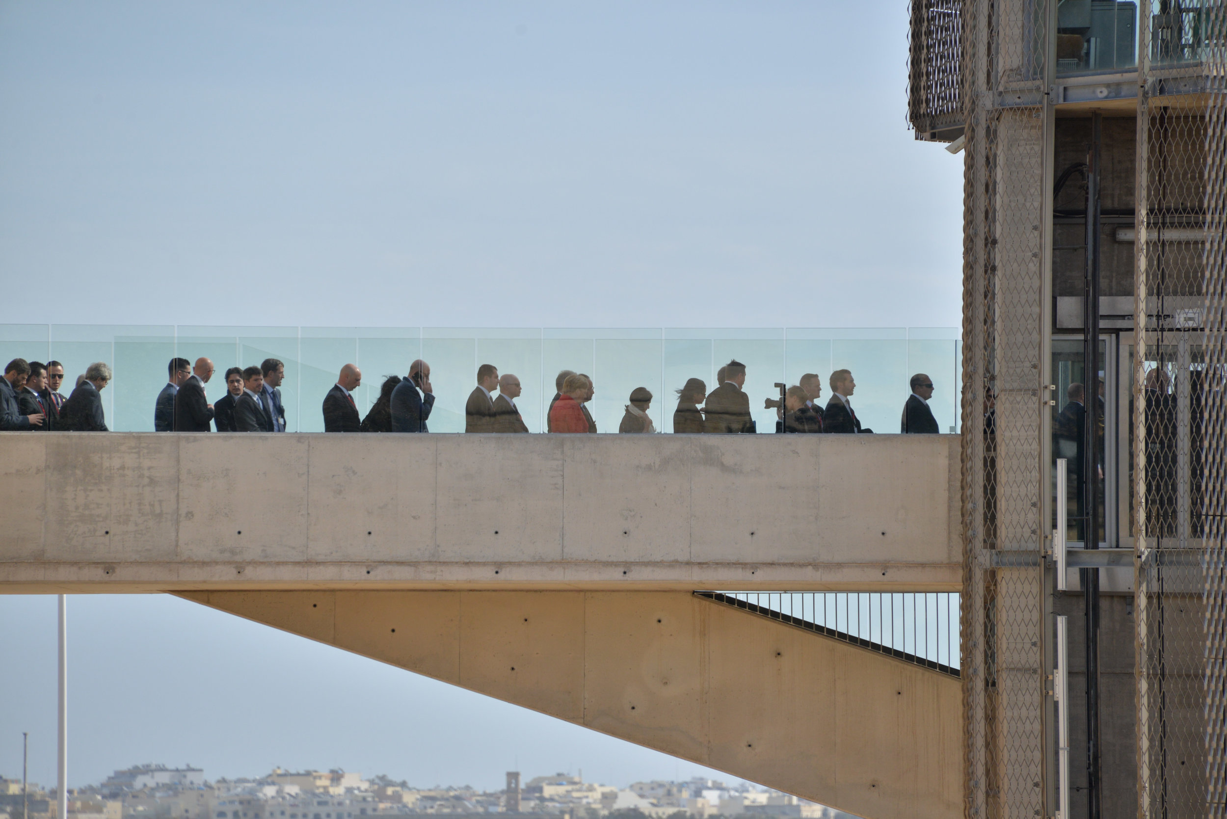  Angela Merkel and Members of the  European Council on a walking tour of Valletta, Malta, Friday, Feb. 3, 2017. A continued flow of migrants from the Middle East and Africa is pressuring the European Council to act with some calling for cooperation w