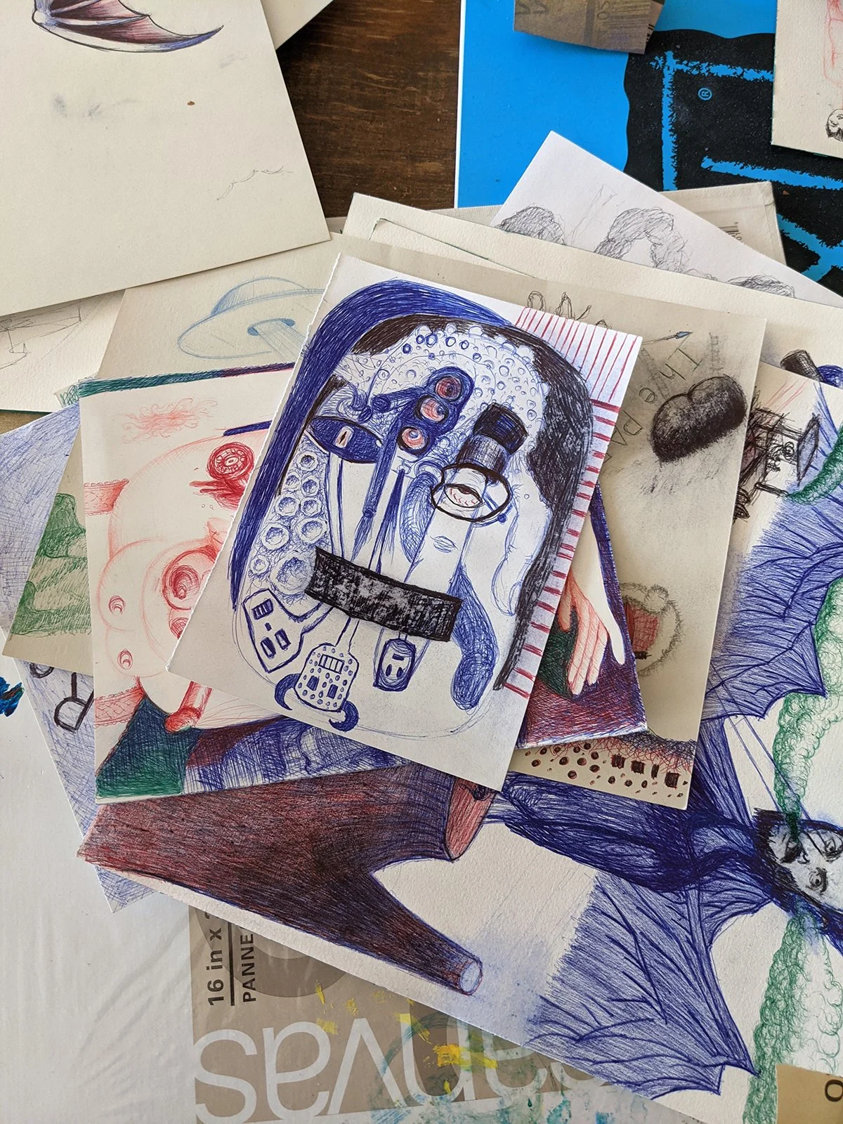 Aunt Dofe's paintallica drawing pile for web.jpg