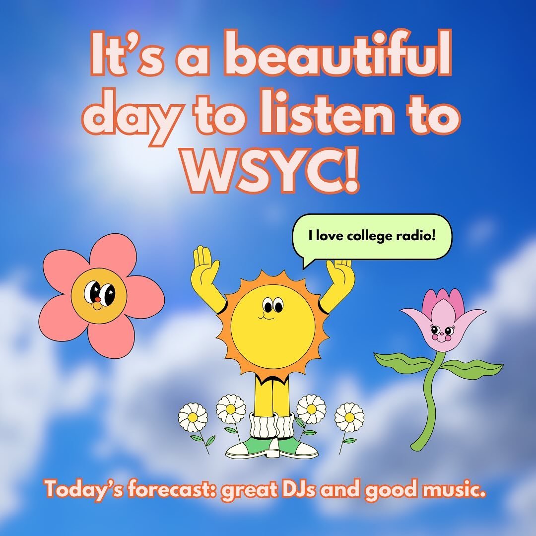 Great weather calls for great music! 🌤️ Relax in an adirondack chair on the quad, take a walk, or have a picnic while listening to our Thursday shows on WSYC.