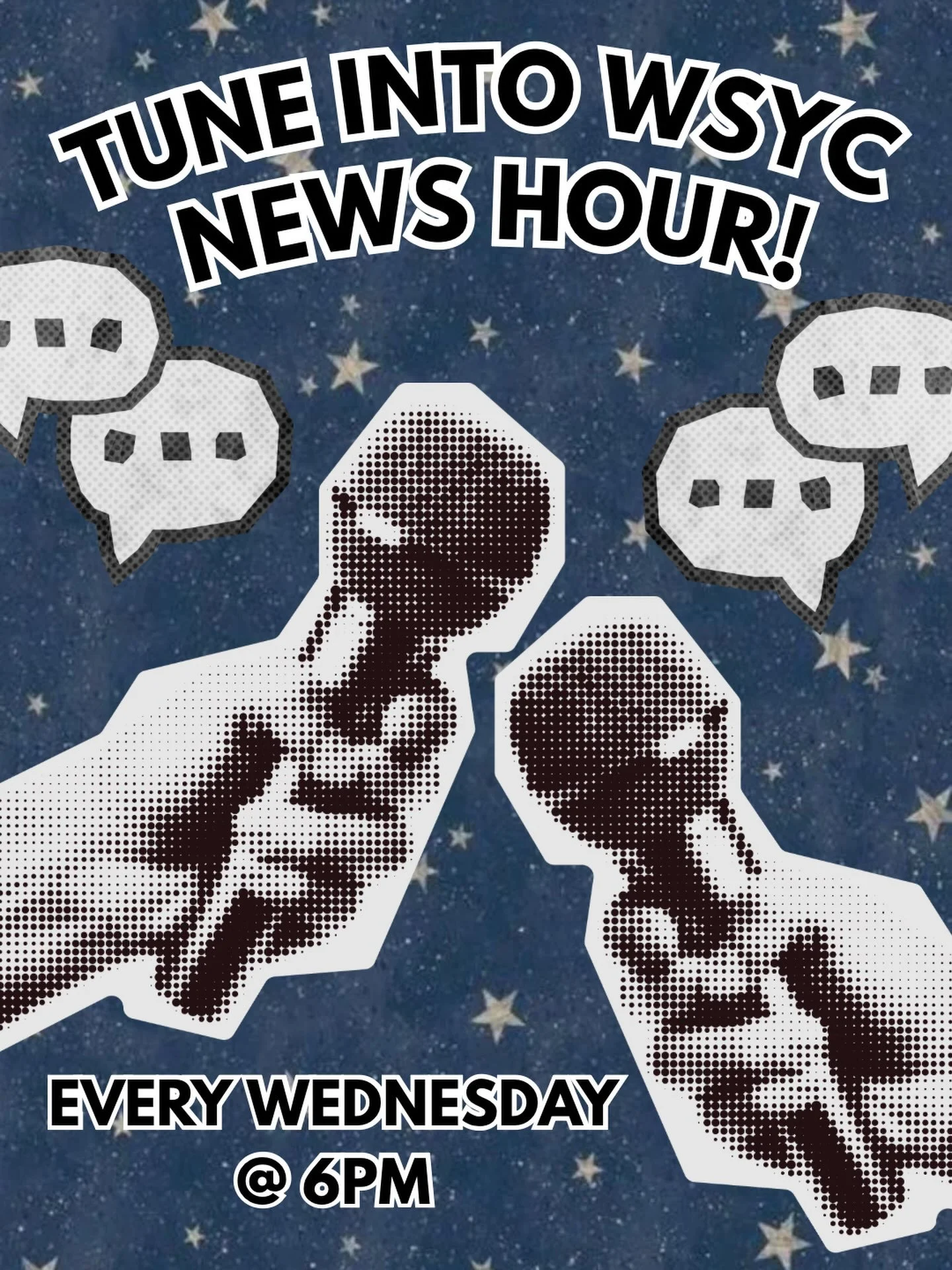 📰 BREAKING NEWS 📰
WSYC NEWS HOUR IS BACK!

Join us every Wednesday at 6PM for the latest news, updates, and everything you need to know! 🎙️📺⭐️

#collegeradio #collegeradiostation #shippensburg #shippensburguniversity #wsyc