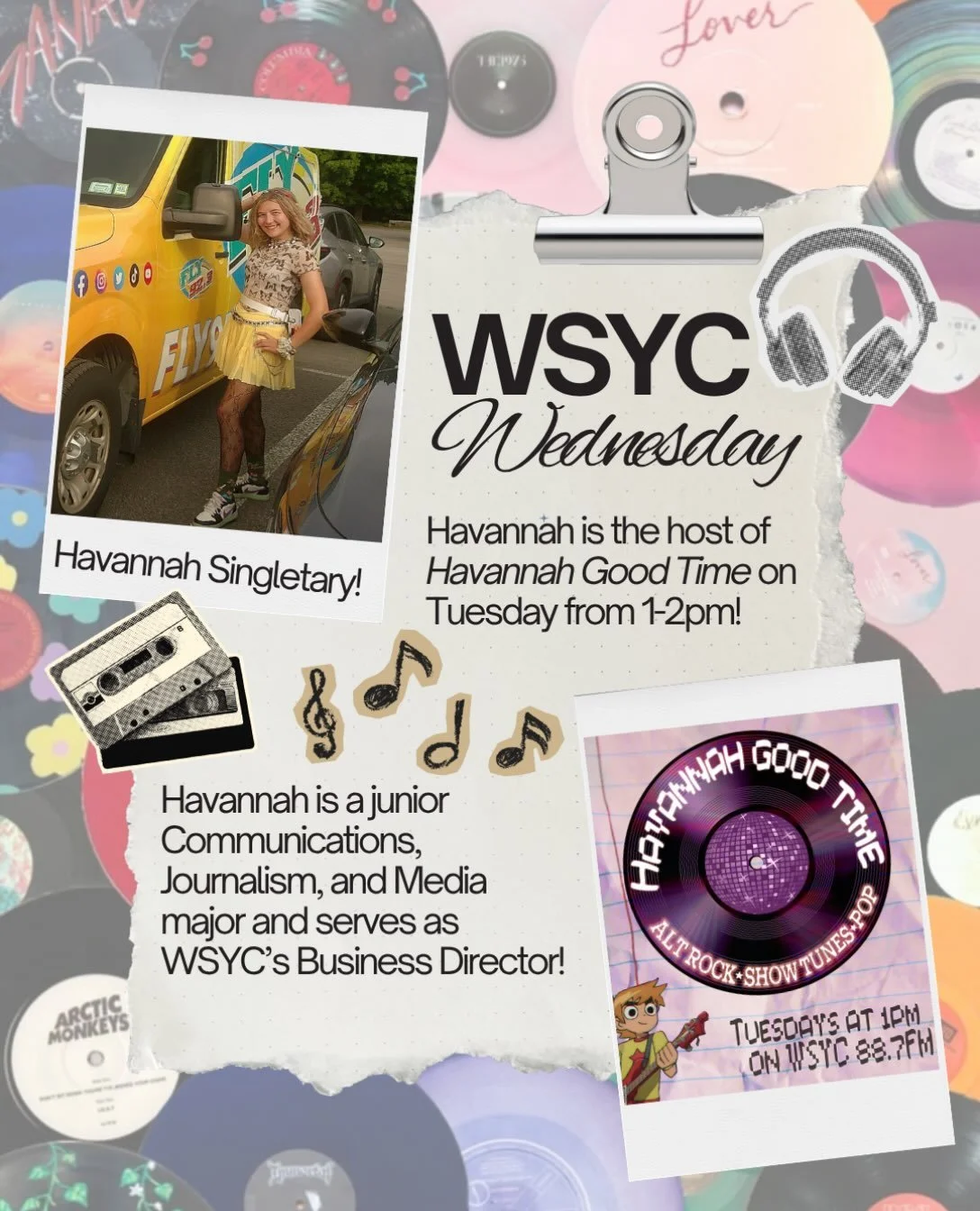 Happy #WSYCWednesday

Today the spotlight is on Havannah Singletary, the host of Havannah Good Time which airs on Tuesdays from 1-2PM!

Havannah is a junior Communication, Journalism &amp; Media major with a concentration in Public Relations and mino