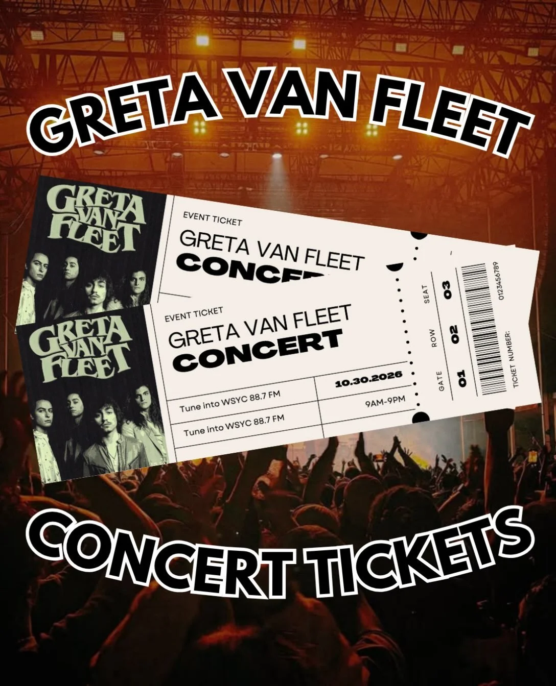 🎃Too Spooky Prize 2/12! 👻📚

Tune in on October 30th to WSYC 88.7 FM for your chance to win two Greta Van Fleet concert tickets! 🎶🎤

#collegeradio #collegeradiostation #shippensburguniversity #shippensburgpa #wsyc