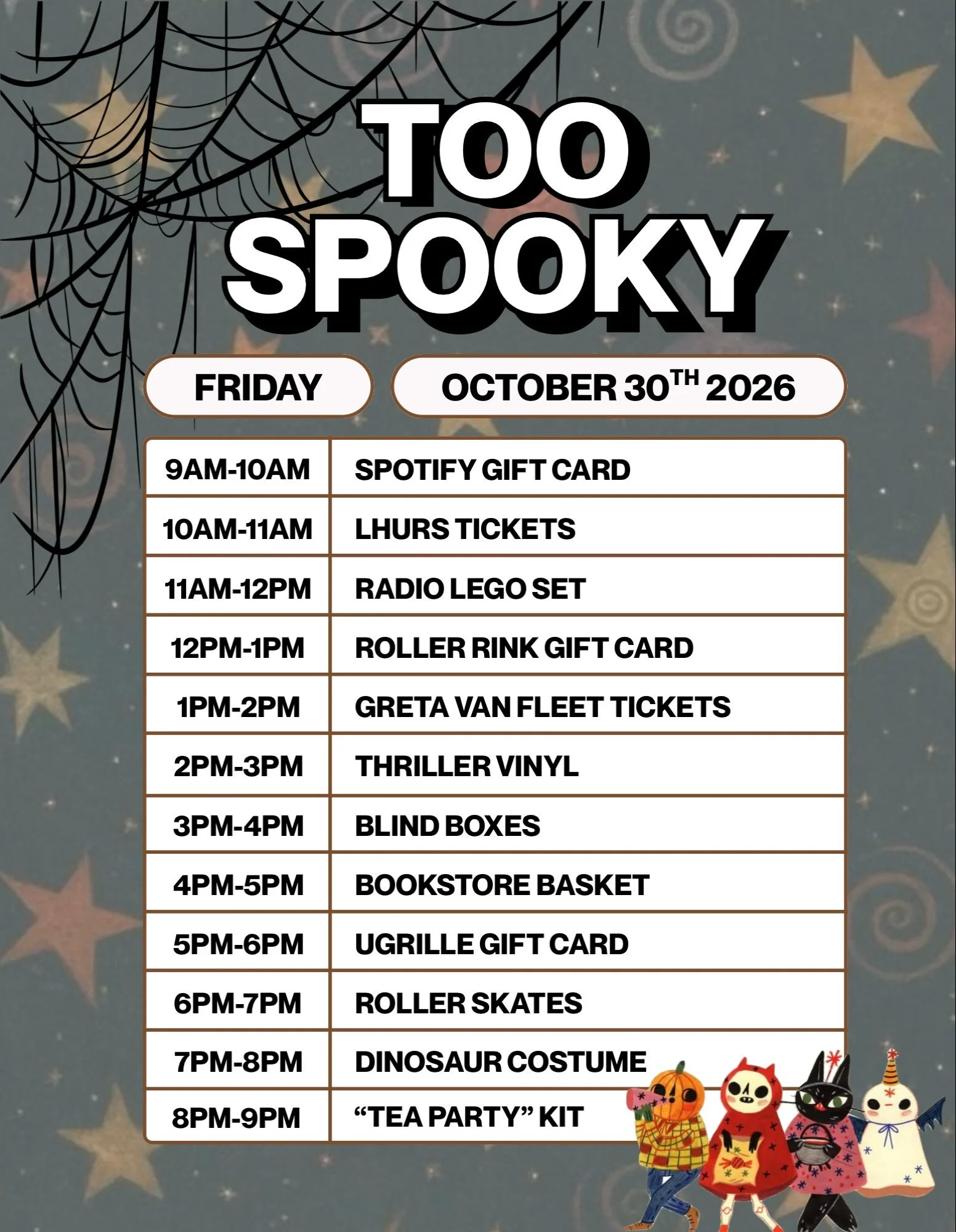 TOO SPOOKY PRIZES!!