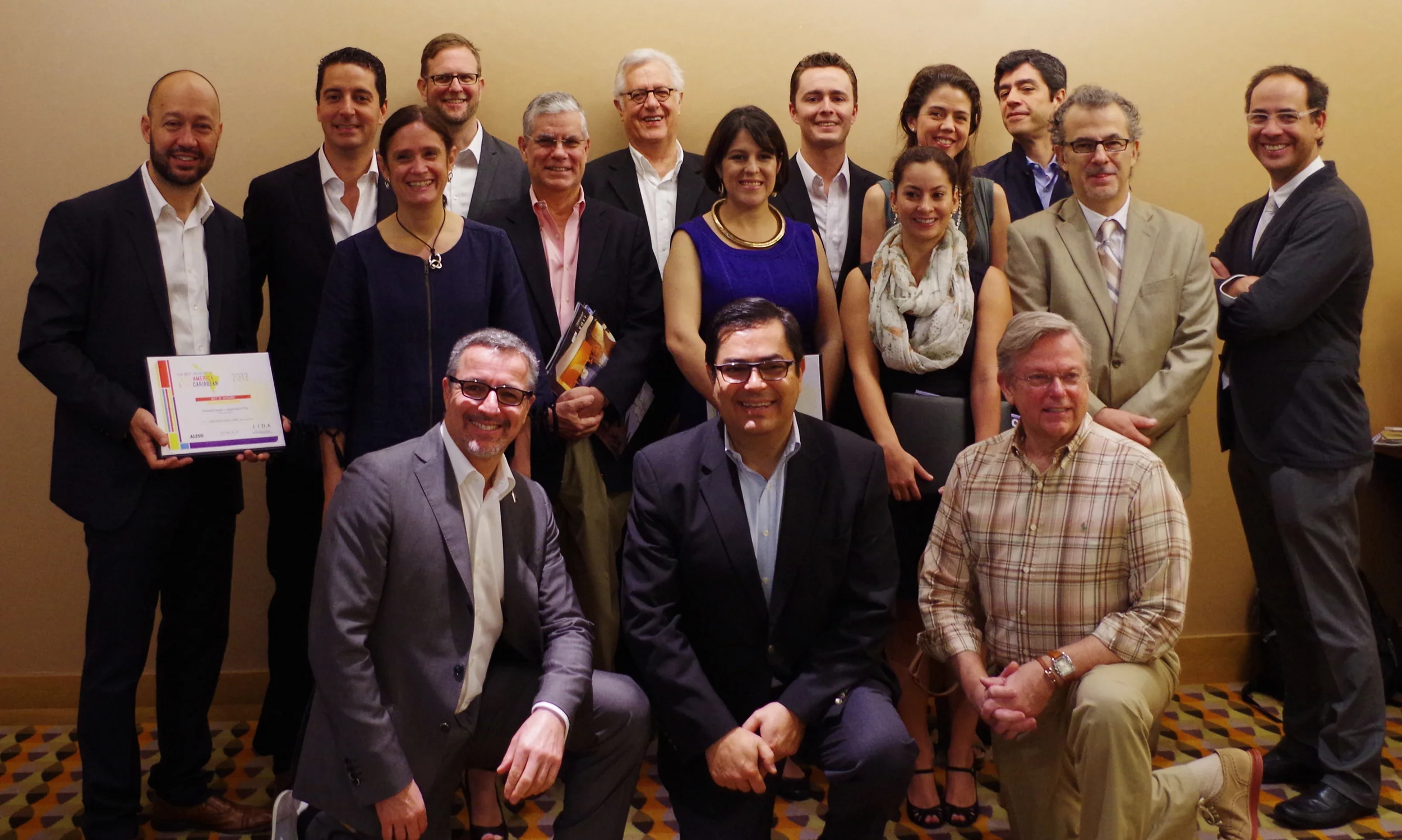 The full group of winners, with Dennis and members of IIDA Miami.