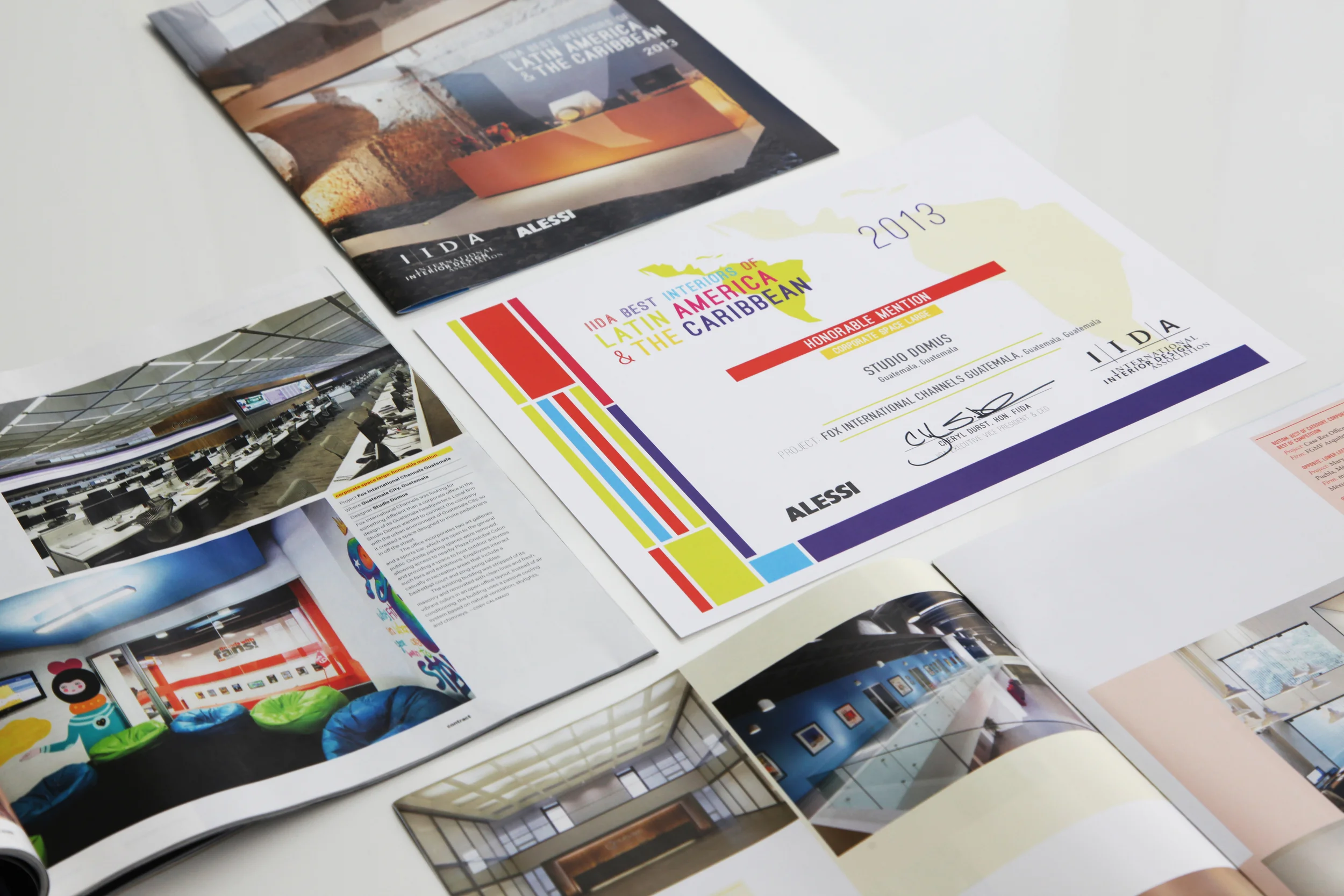 The project profiled in Contract, IIDA's annual review, and the award certificate.